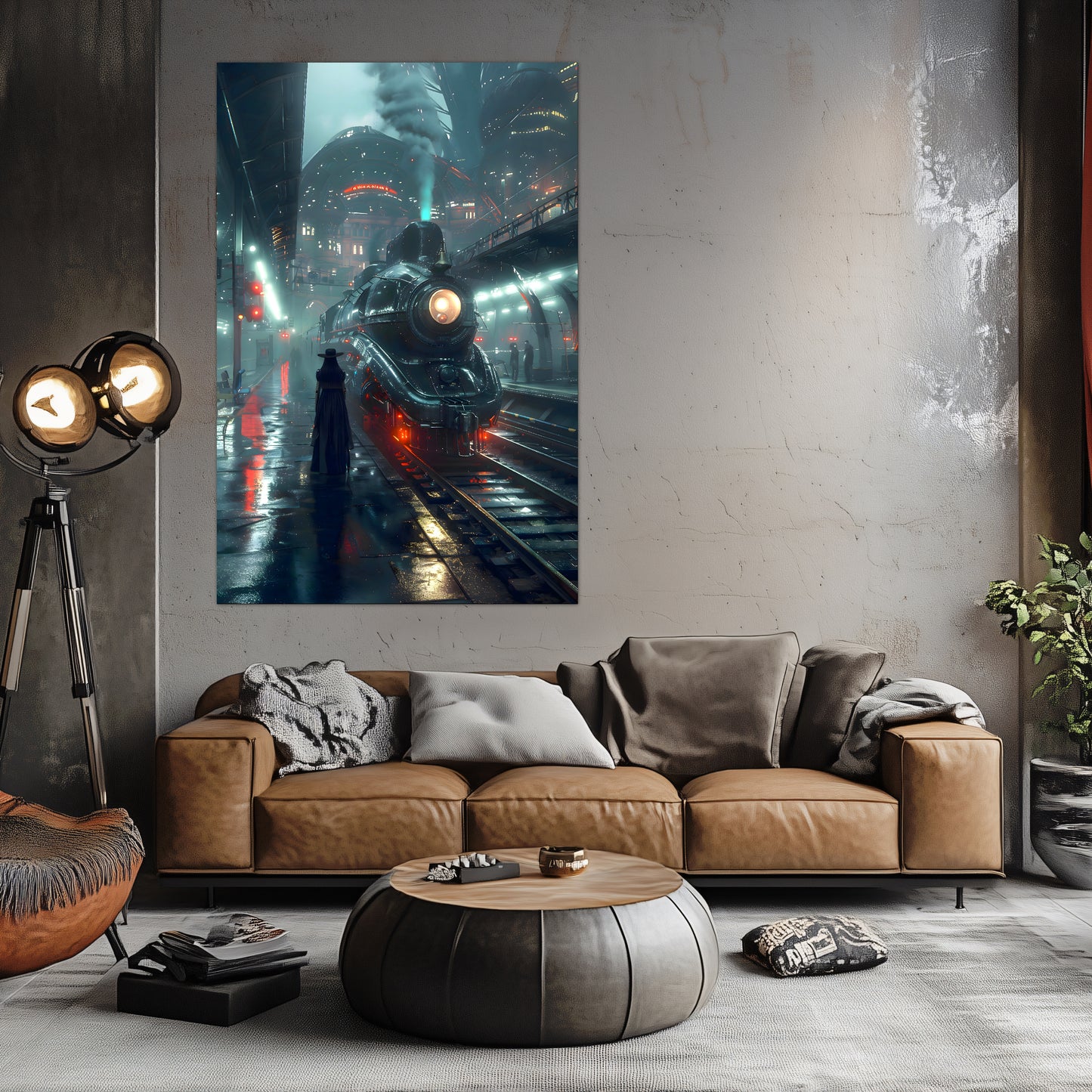Dystopia Train Poster – Solarwind Express | Awe-Inspiring Wall Art for Sci-Fi & Fantasy Train Enthusiasts | Unique and Exclusive Artwork