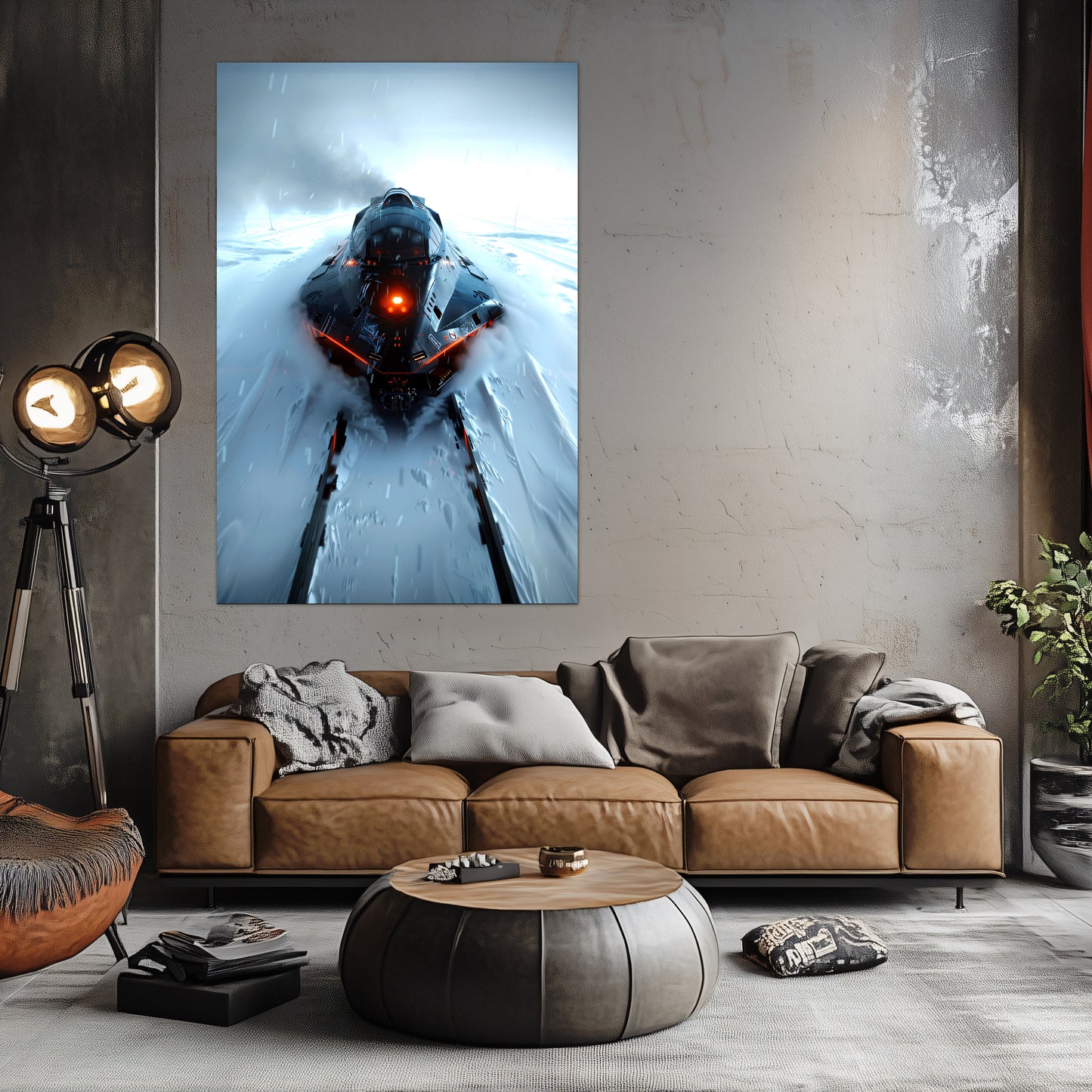Cyberpunk Train Poster – The Demon's Dagger | Awe-Inspiring Wall Art for Sci-Fi & Fantasy Train Enthusiasts | Unique and Exclusive Artwork