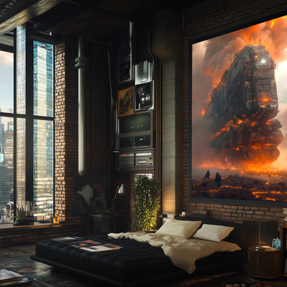 Wasteland Train Poster – Exodus Beta | Awe-Inspiring Wall Art for Sci-Fi & Fantasy Train Enthusiasts | Unique and Exclusive Artwork