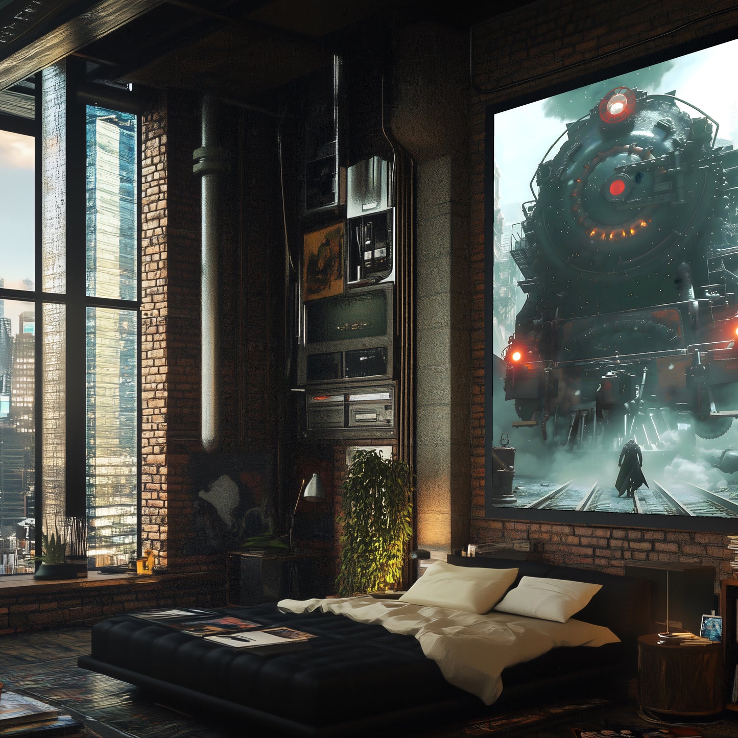 Dystopia Train Poster – Iron Predator | Awe-Inspiring Wall Art for Sci-Fi & Fantasy Train Enthusiasts | Unique and Exclusive Artwork