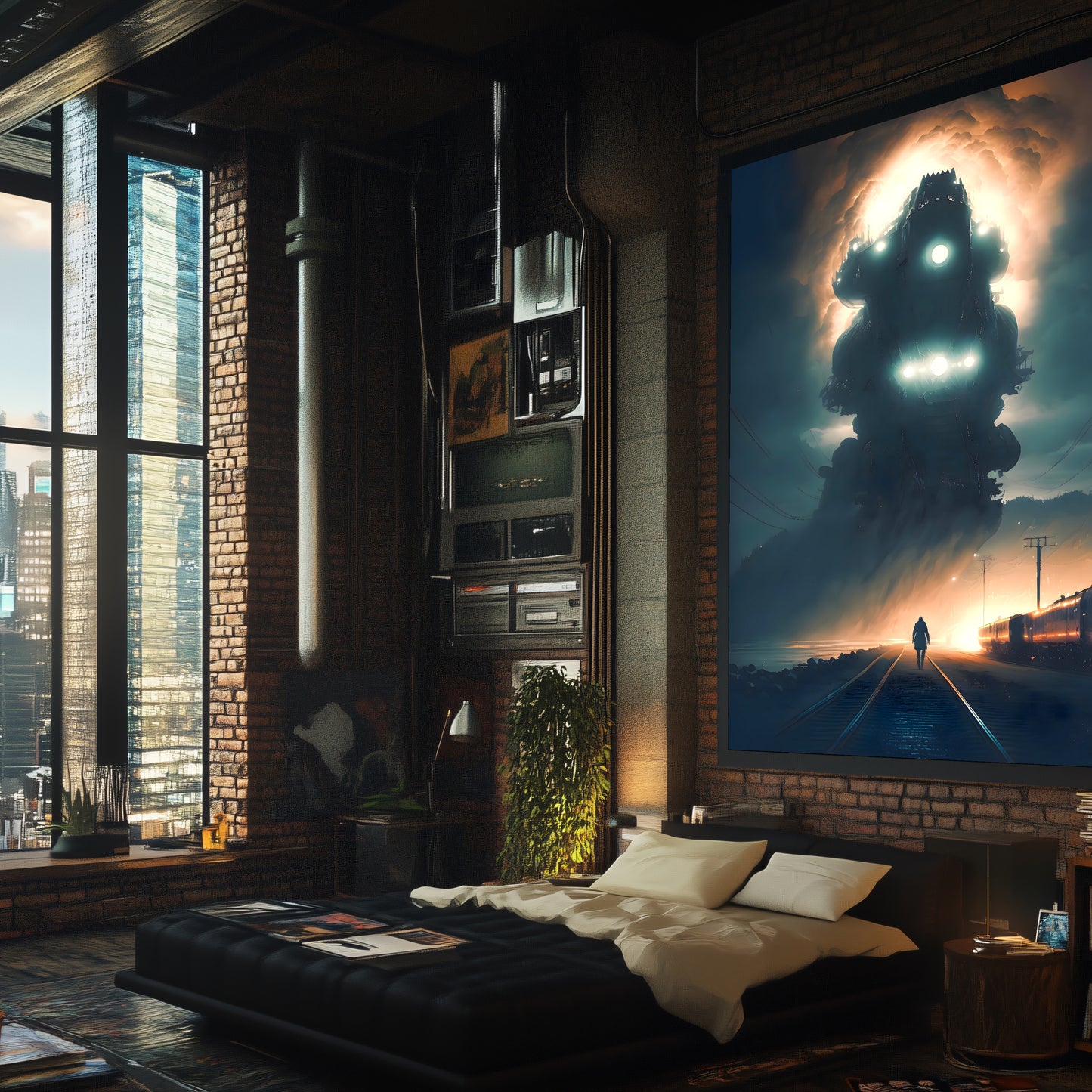Post-Apocalyptic Train Poster – The Unyielding Monolith | Awe-Inspiring Wall Art for Sci-Fi & Fantasy Train Enthusiasts | Unique and Exclusive Artwork