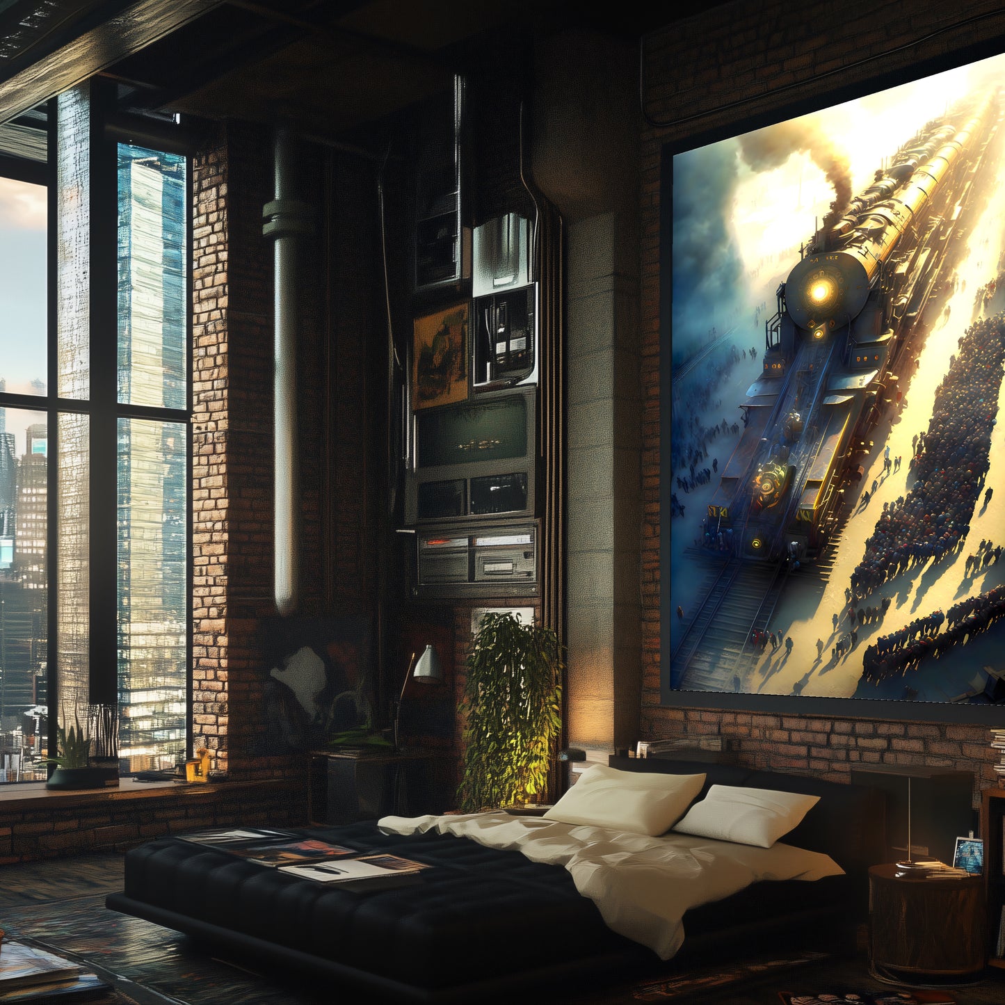 Steampunk Train Poster – Behemoth Boy | Awe-Inspiring Wall Art for Sci-Fi & Fantasy Train Enthusiasts | Unique and Exclusive Artwork