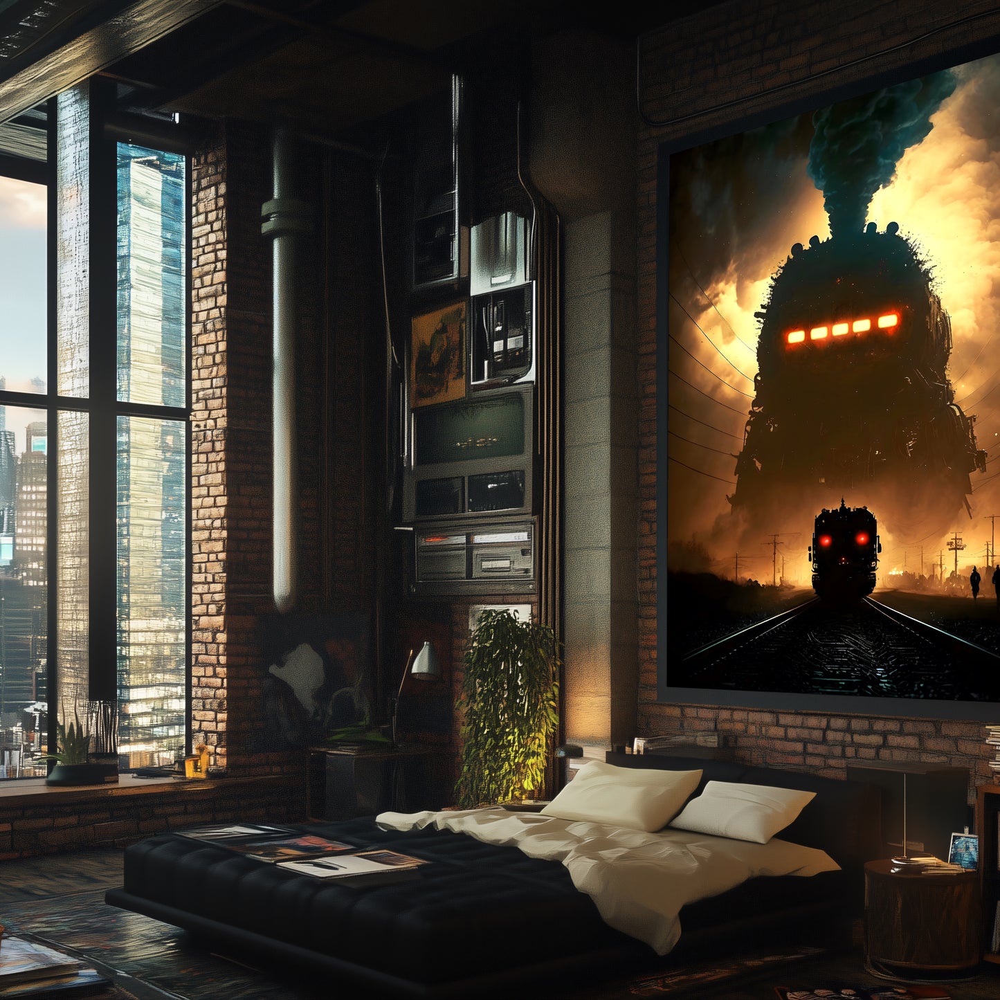 Post-Apocalyptic Train Poster – The Endbringer | Awe-Inspiring Wall Art for Sci-Fi & Fantasy Train Enthusiasts | Unique and Exclusive Artwork