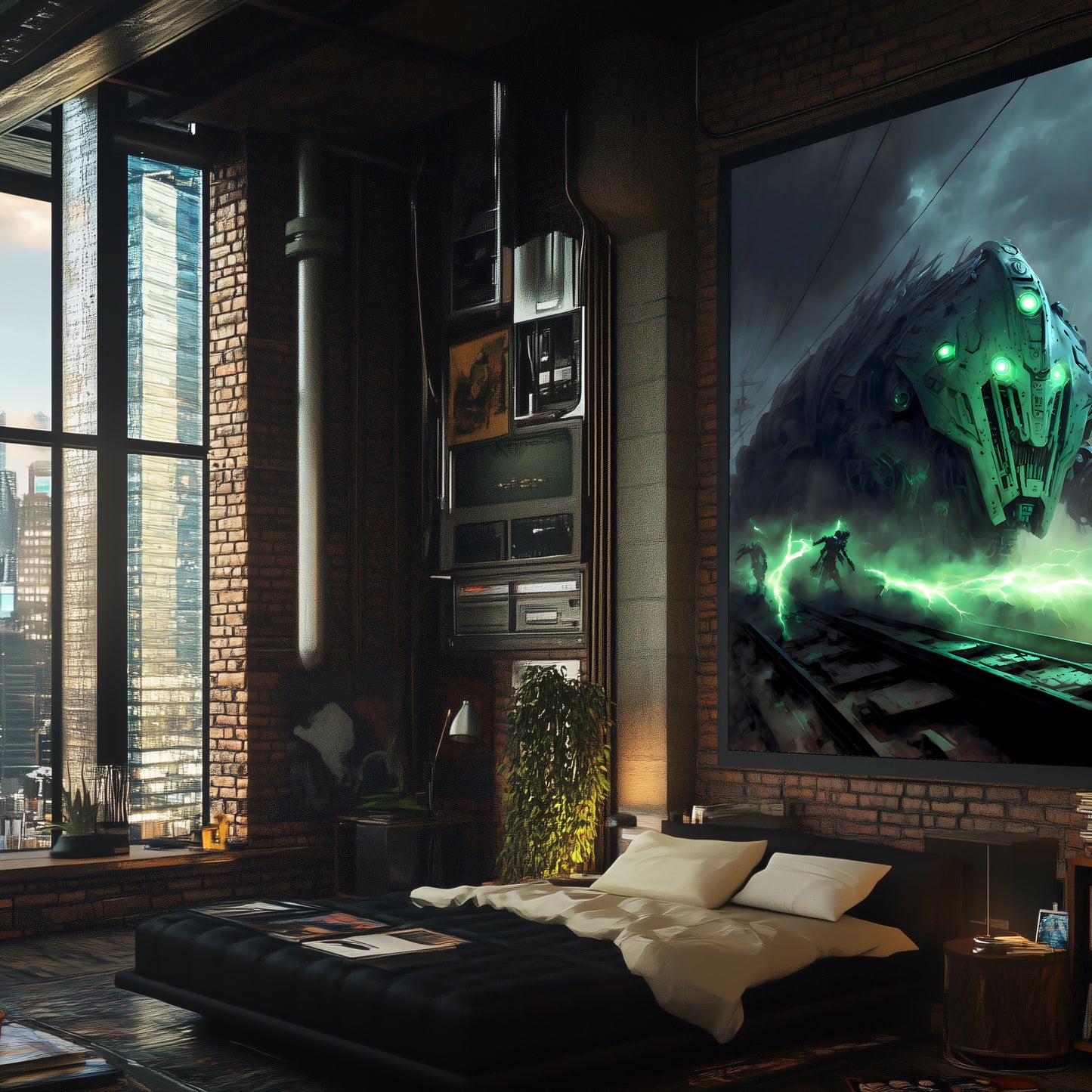 Zombie Train Poster – Darkclad Adjudicator | Awe-Inspiring Wall Art for Sci-Fi & Fantasy Train Enthusiasts | Unique and Exclusive Artwork
