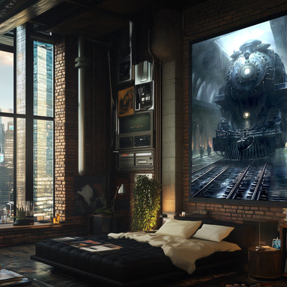 Dystopia Train Poster – SPX 4449 | Awe-Inspiring Wall Art for Sci-Fi & Fantasy Train Enthusiasts | Unique and Exclusive Artwork