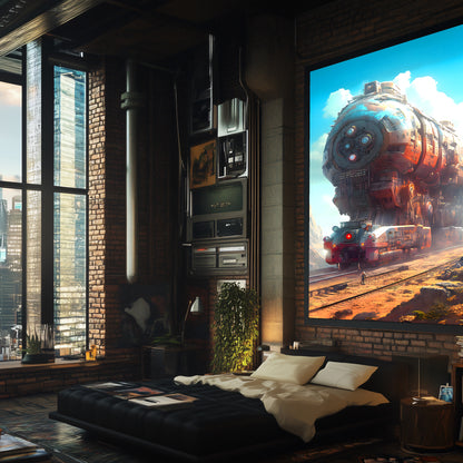 Post-Apocalyptic Train Poster – Arcanum Carrier | Awe-Inspiring Wall Art for Sci-Fi & Fantasy Train Enthusiasts | Unique and Exclusive Artwork