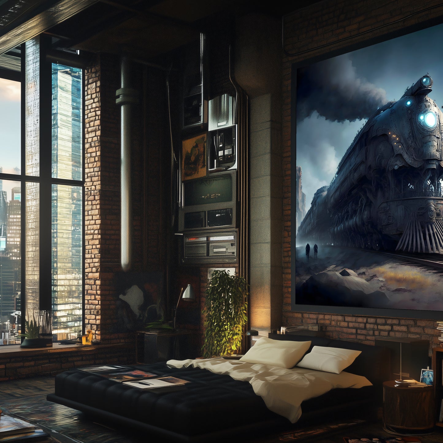 Dystopia Train Poster – Titanforge Paladin | Awe-Inspiring Wall Art for Sci-Fi & Fantasy Train Enthusiasts | Unique and Exclusive Artwork