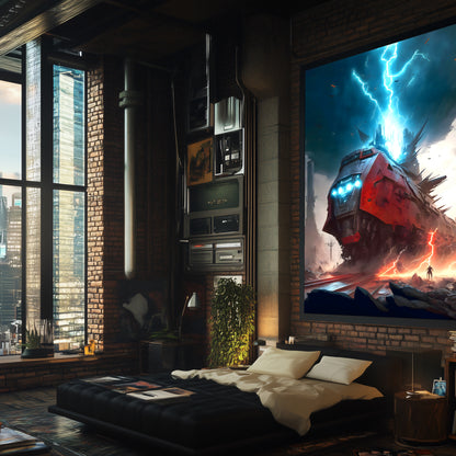 Wasteland Train Poster – Abaddon’s Wrath | Awe-Inspiring Wall Art for Sci-Fi & Fantasy Train Enthusiasts | Unique and Exclusive Artwork