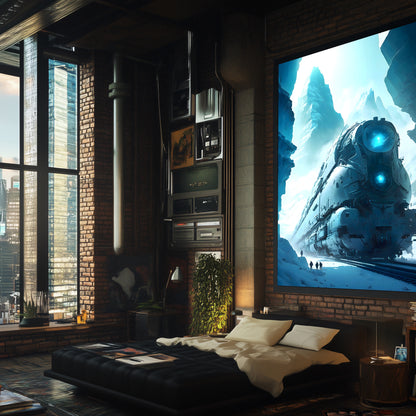 Post-Apocalyptic Train Poster – Icebreaker | Awe-Inspiring Wall Art for Sci-Fi & Fantasy Train Enthusiasts | Unique and Exclusive Artwork