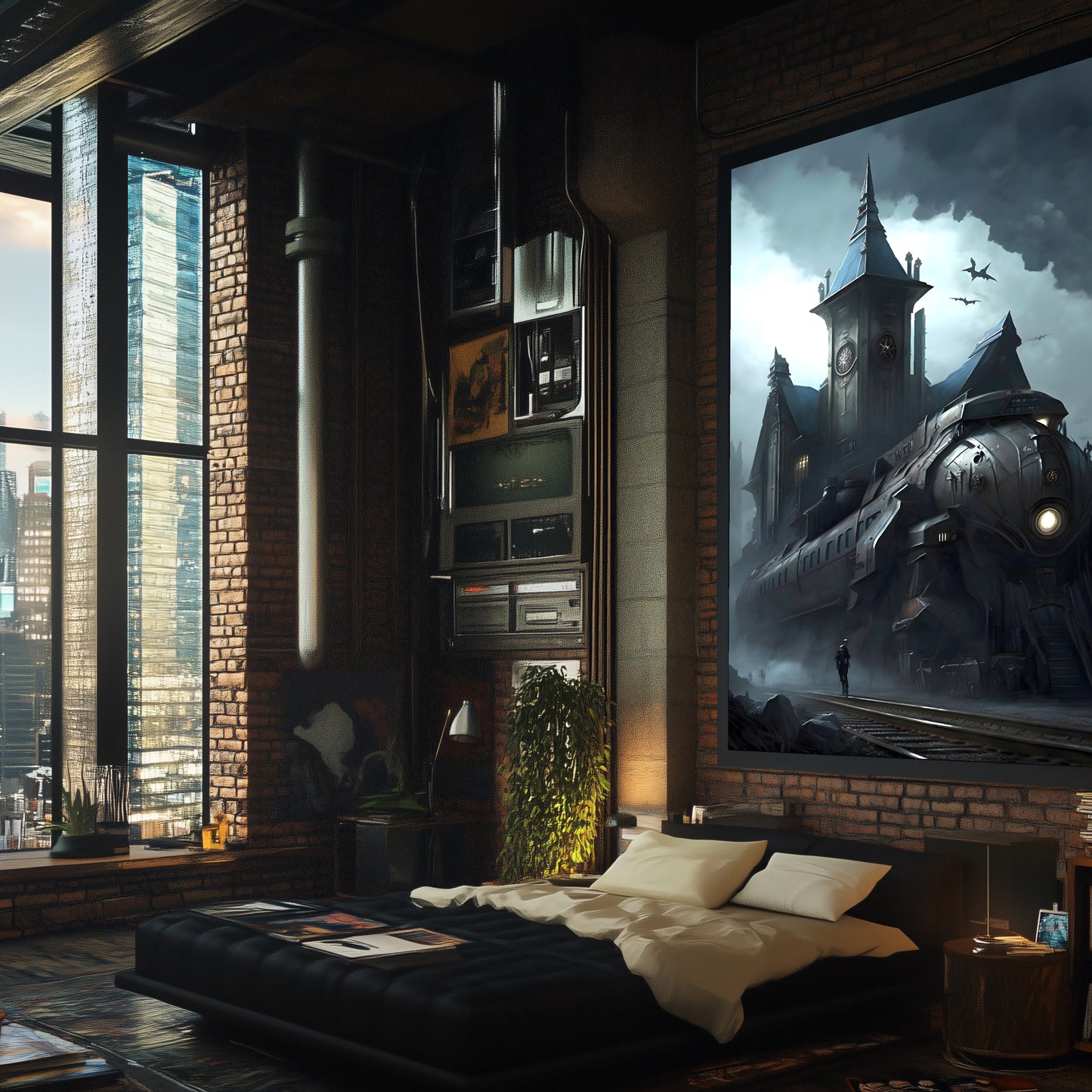 Fantasy Train Poster – Darkmist Phantom | Awe-Inspiring Wall Art for Sci-Fi & Fantasy Train Enthusiasts | Unique and Exclusive Artwork