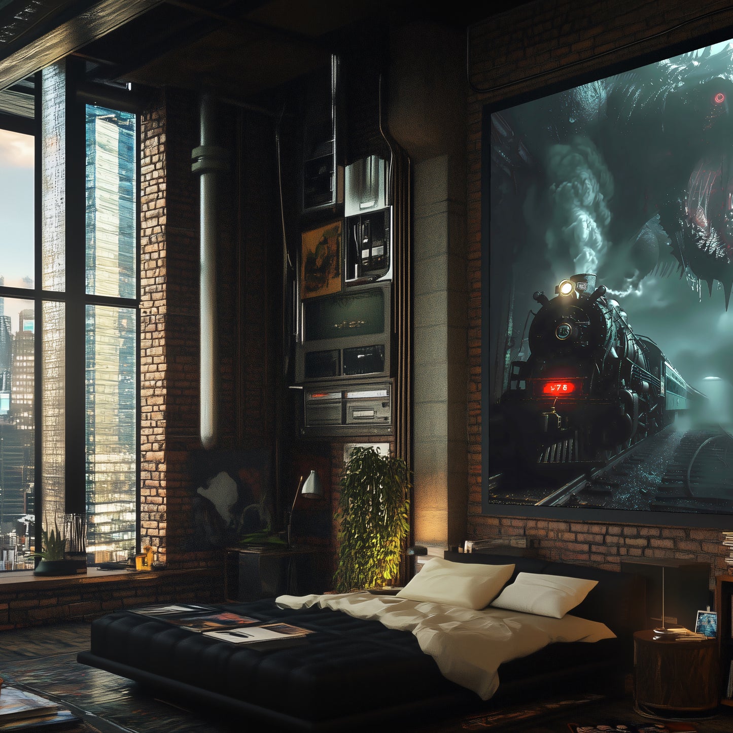 Fantasy Train Poster – Dragonbane Express | Awe-Inspiring Wall Art for Sci-Fi & Fantasy Train Enthusiasts | Unique and Exclusive Artwork