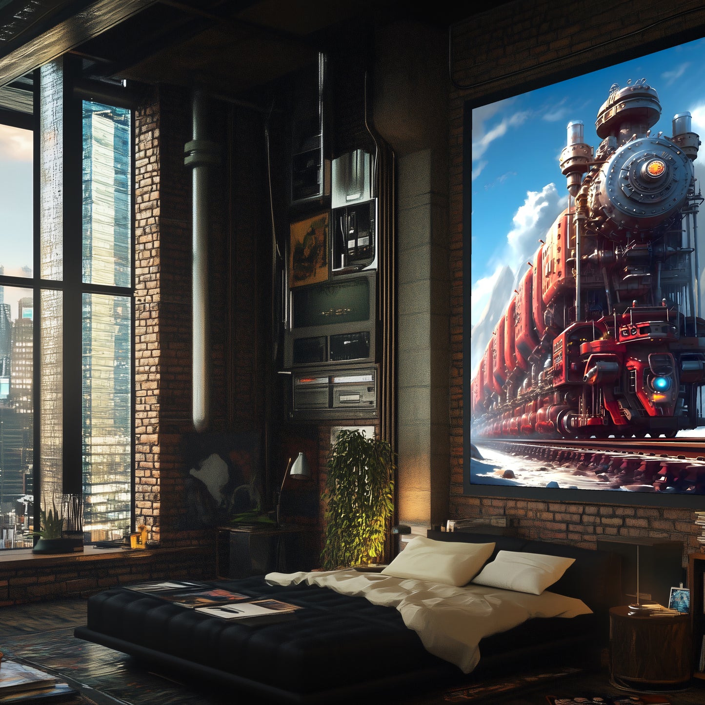 Post-Apocalyptic Train Poster – Colonial Colossus | Awe-Inspiring Wall Art for Sci-Fi & Fantasy Train Enthusiasts | Unique and Exclusive Artwork