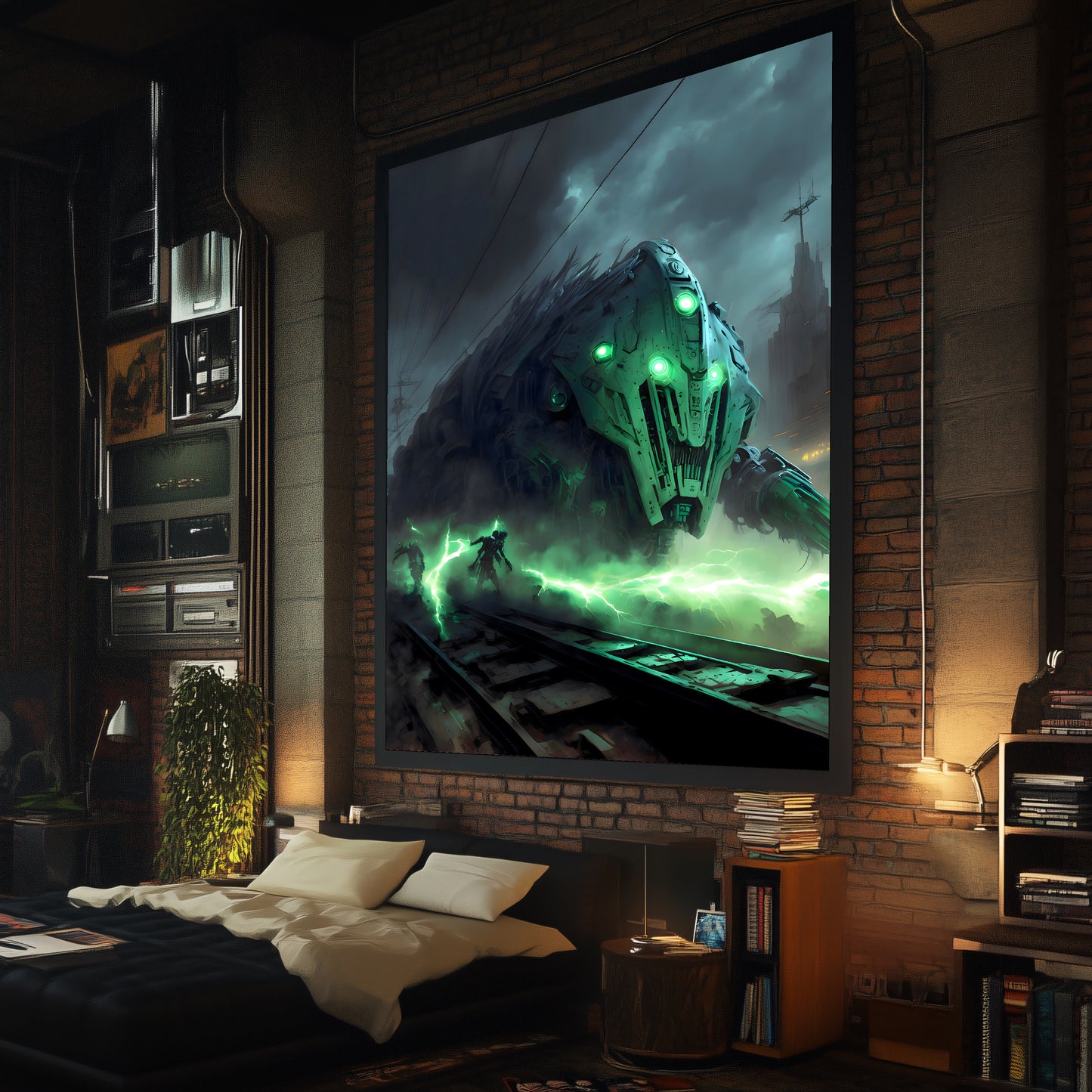 Zombie Train Poster – Darkclad Adjudicator | Awe-Inspiring Wall Art for Sci-Fi & Fantasy Train Enthusiasts | Unique and Exclusive Artwork