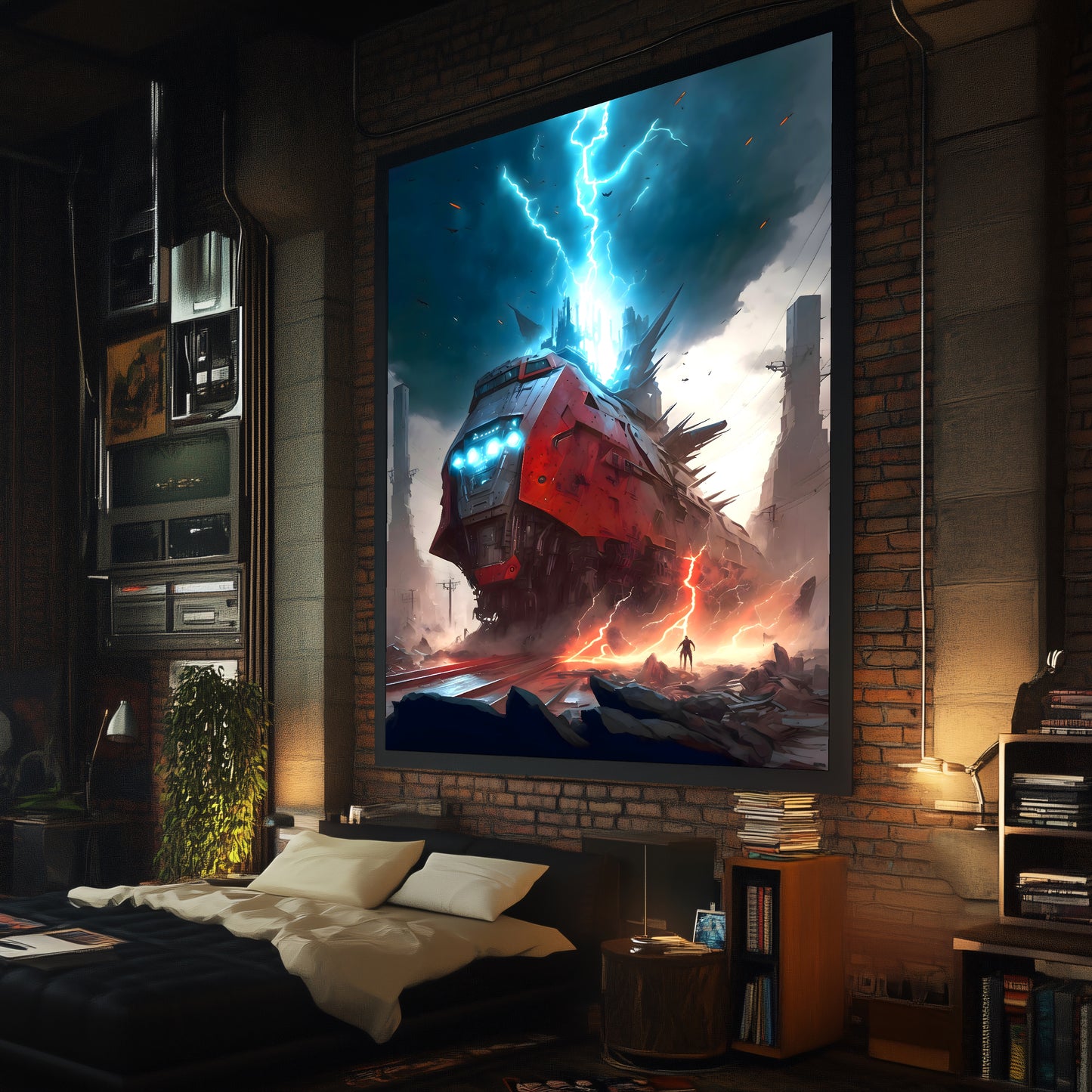 Wasteland Train Poster – Abaddon’s Wrath | Awe-Inspiring Wall Art for Sci-Fi & Fantasy Train Enthusiasts | Unique and Exclusive Artwork
