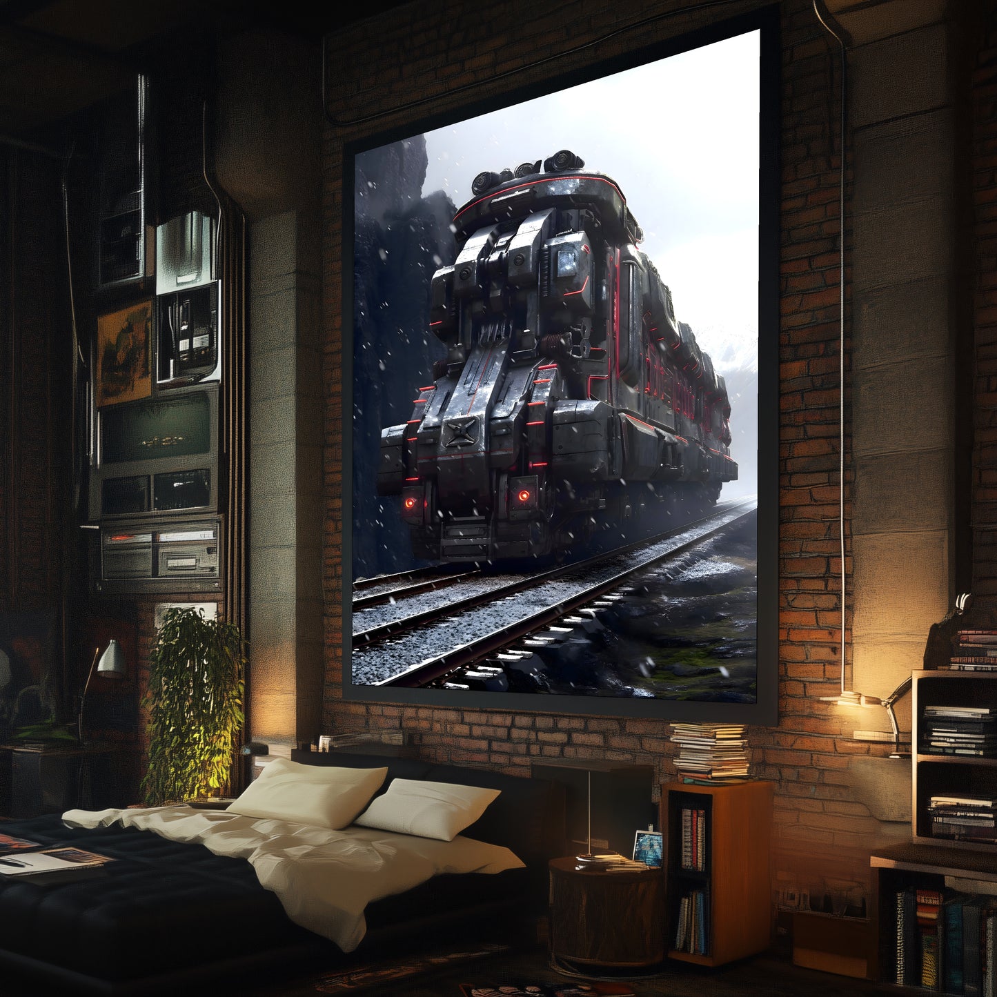Dystopia Train Poster – Ironridge Bastion | Awe-Inspiring Wall Art for Sci-Fi & Fantasy Train Enthusiasts | Unique and Exclusive Artwork