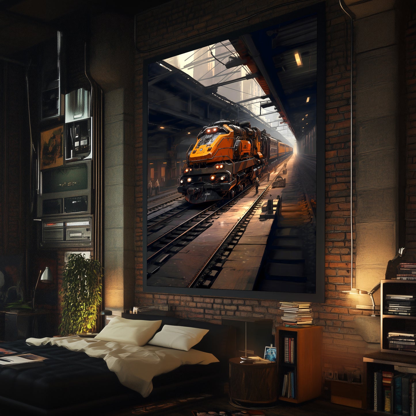 Diesel Train Poster – Blazerush Hauler | Awe-Inspiring Wall Art for Sci-Fi & Fantasy Train Enthusiasts | Unique and Exclusive Artwork