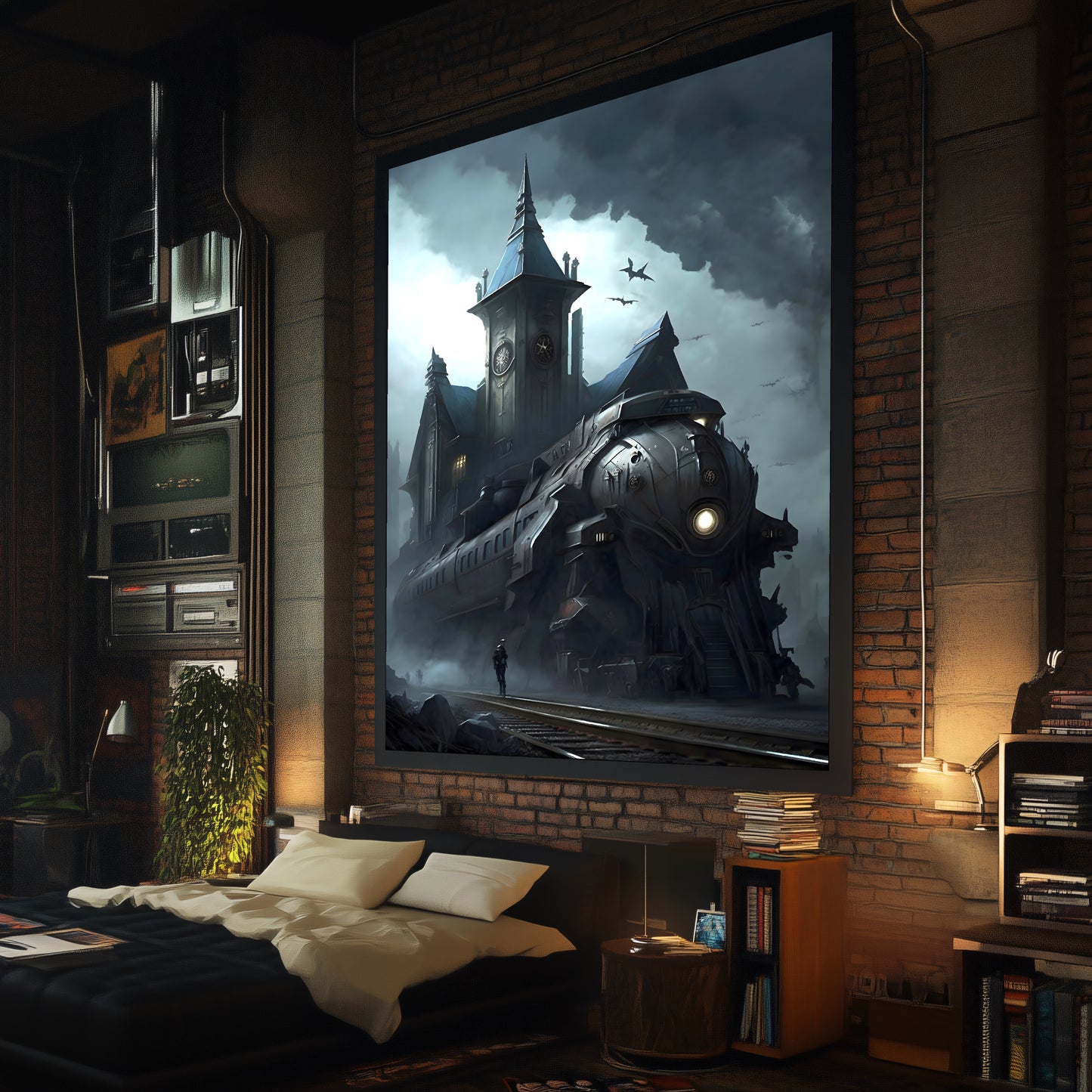Fantasy Train Poster – Darkmist Phantom | Awe-Inspiring Wall Art for Sci-Fi & Fantasy Train Enthusiasts | Unique and Exclusive Artwork