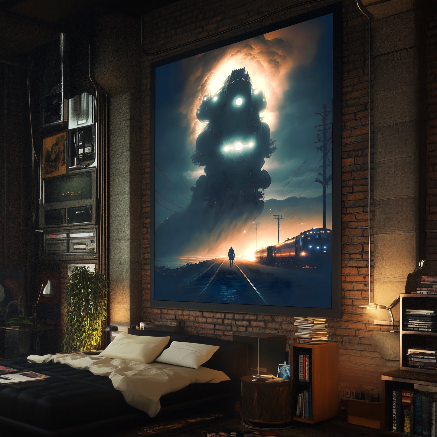 Post-Apocalyptic Train Poster – The Unyielding Monolith | Awe-Inspiring Wall Art for Sci-Fi & Fantasy Train Enthusiasts | Unique and Exclusive Artwork