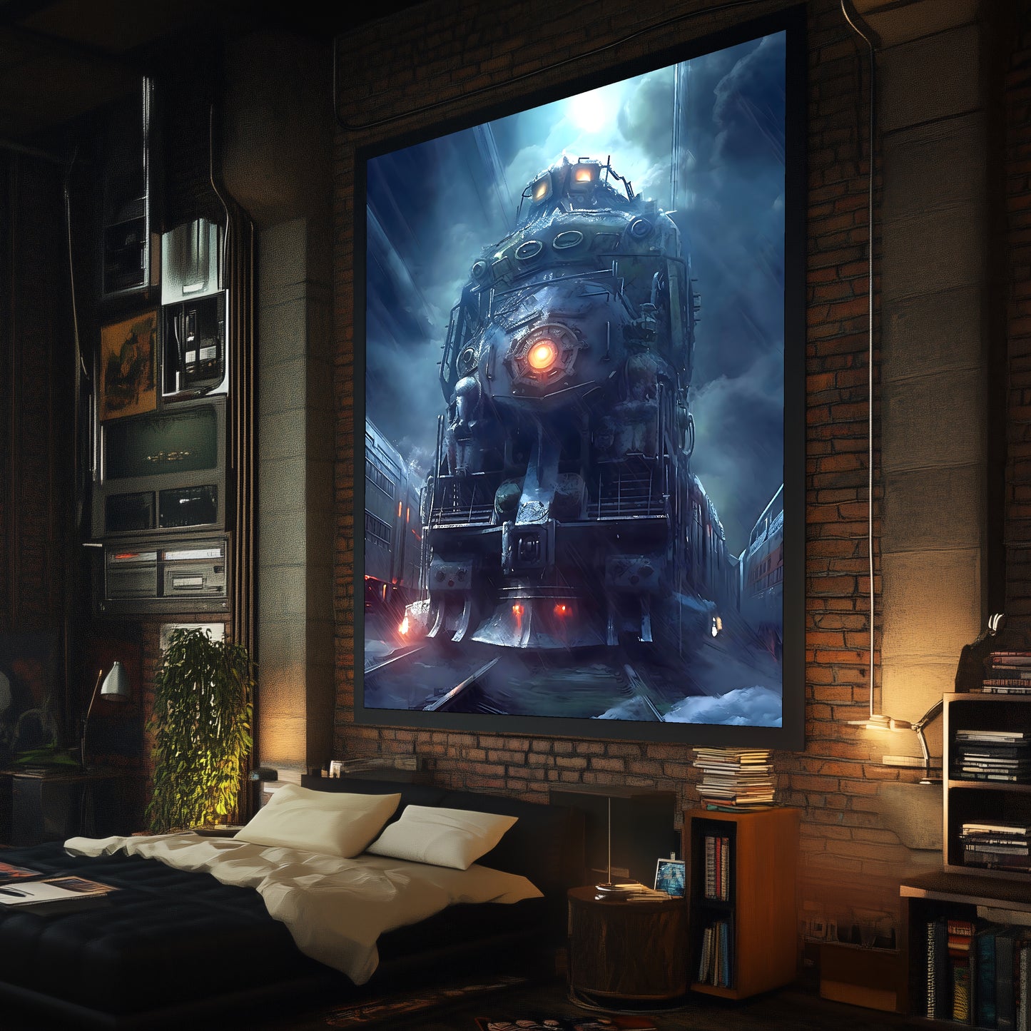 Post-Apocalyptic Train Poster – Winterborn Thunderheart | Awe-Inspiring Wall Art for Sci-Fi & Fantasy Train Enthusiasts | Unique and Exclusive Artwork