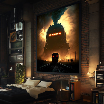 Post-Apocalyptic Train Poster – The Endbringer | Awe-Inspiring Wall Art for Sci-Fi & Fantasy Train Enthusiasts | Unique and Exclusive Artwork