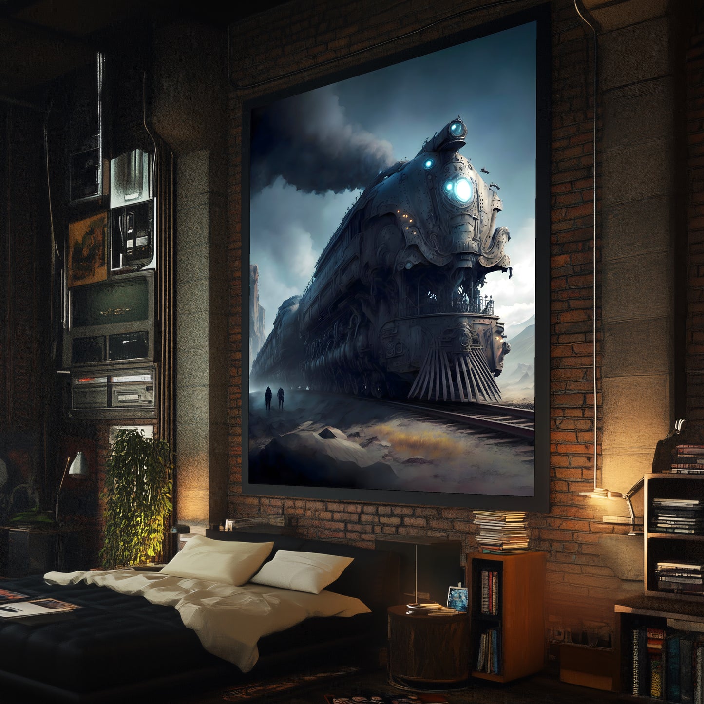 Dystopia Train Poster – Titanforge Paladin | Awe-Inspiring Wall Art for Sci-Fi & Fantasy Train Enthusiasts | Unique and Exclusive Artwork