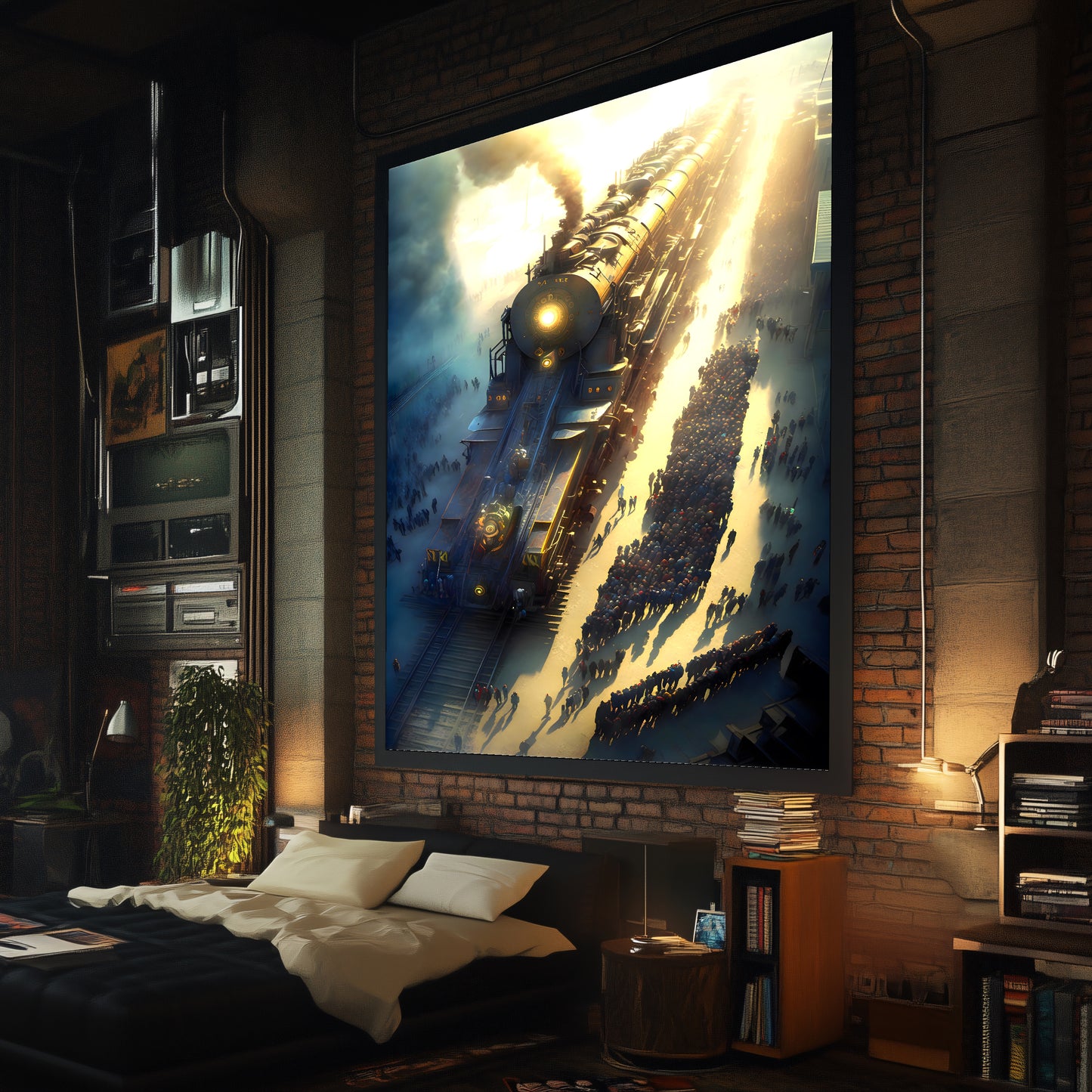 Steampunk Train Poster – Behemoth Boy | Awe-Inspiring Wall Art for Sci-Fi & Fantasy Train Enthusiasts | Unique and Exclusive Artwork