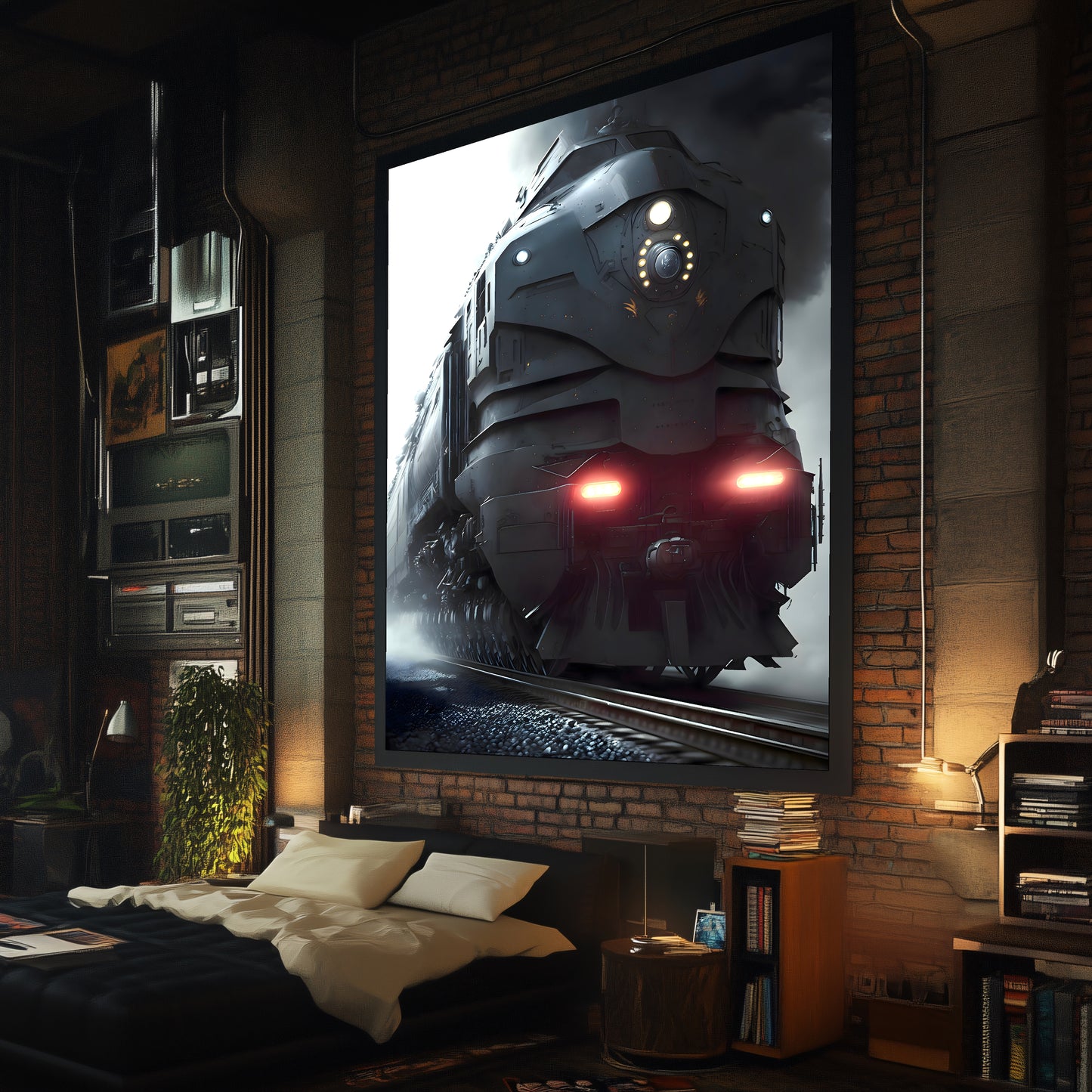 Dystopia Train Poster – Grimbringer Thunderclad | Awe-Inspiring Wall Art for Sci-Fi & Fantasy Train Enthusiasts | Unique and Exclusive Artwork