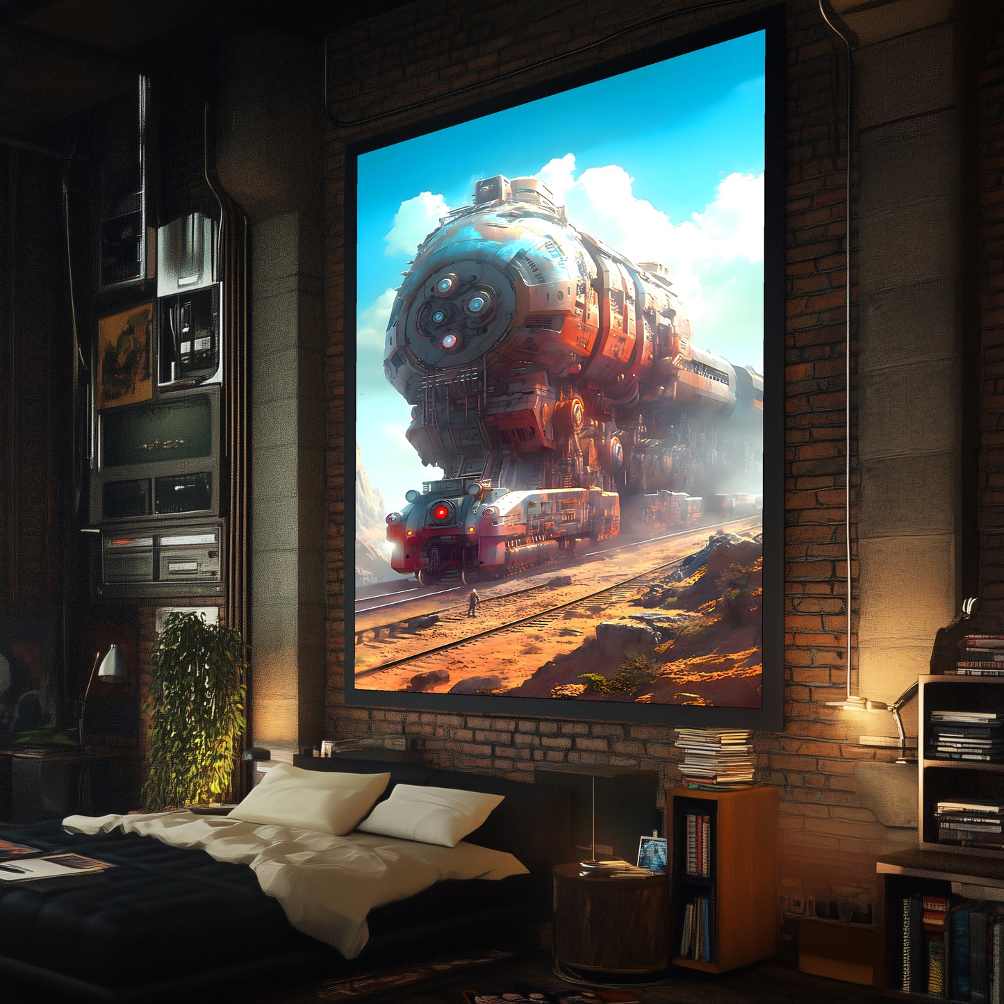 Post-Apocalyptic Train Poster – Arcanum Carrier | Awe-Inspiring Wall Art for Sci-Fi & Fantasy Train Enthusiasts | Unique and Exclusive Artwork