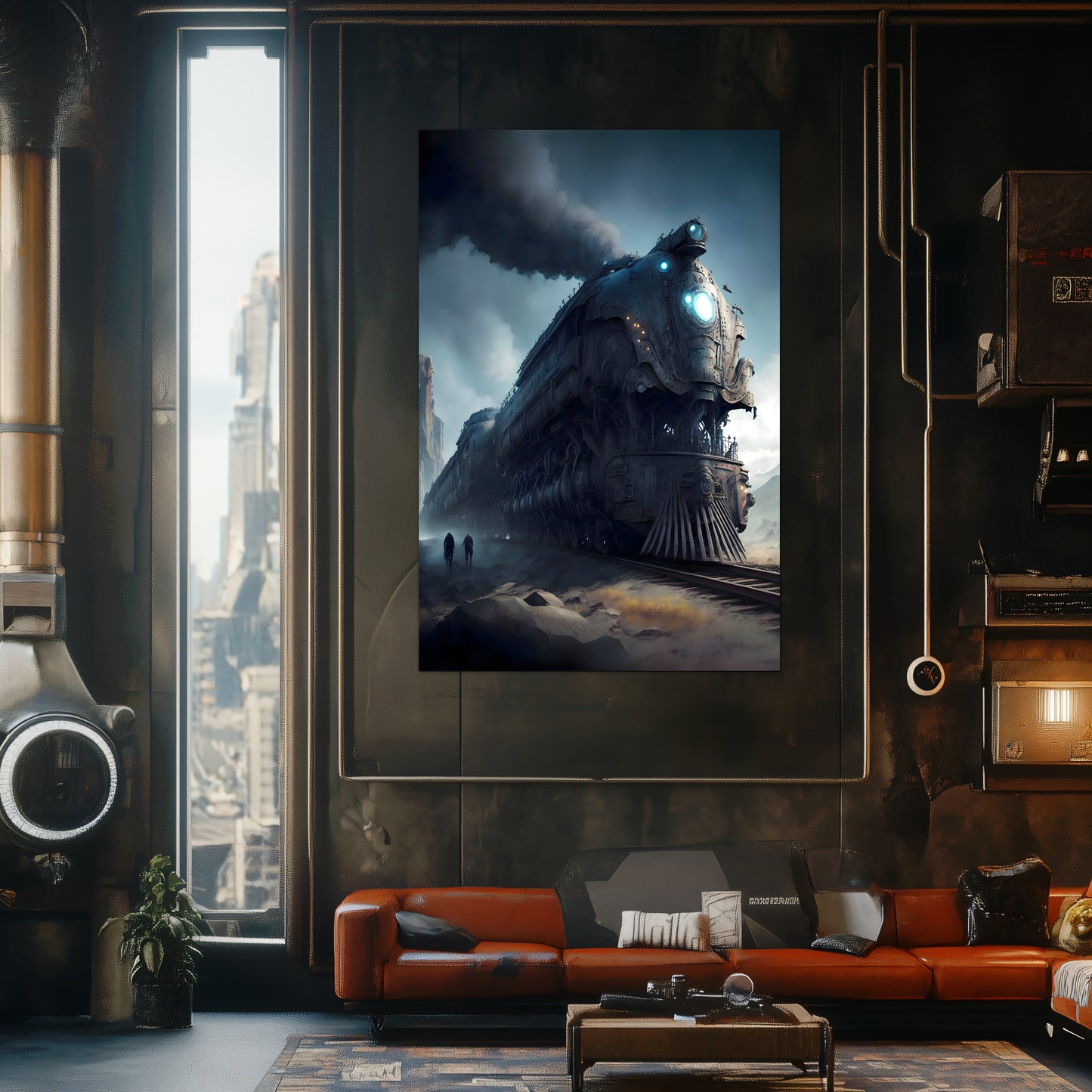 Dystopia Train Poster – Titanforge Paladin | Awe-Inspiring Wall Art for Sci-Fi & Fantasy Train Enthusiasts | Unique and Exclusive Artwork