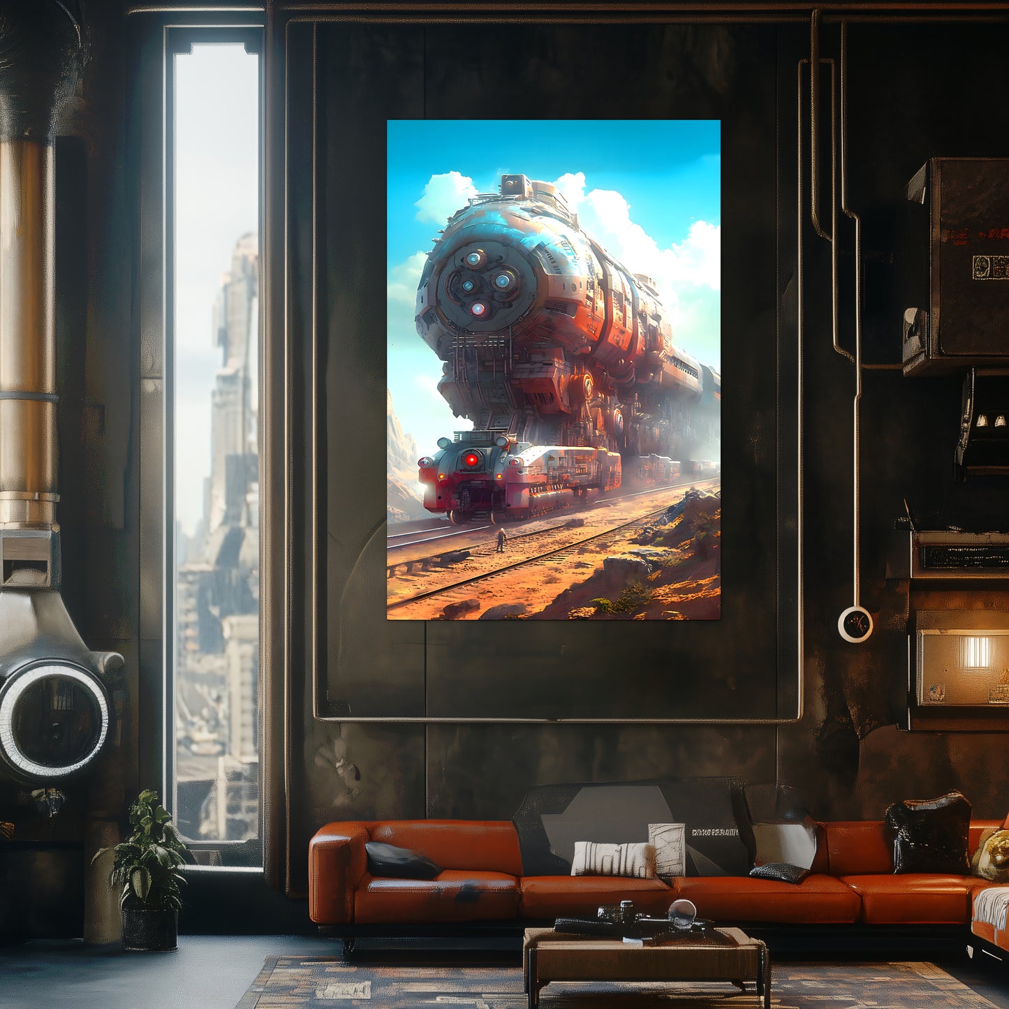 Post-Apocalyptic Train Poster – Arcanum Carrier | Awe-Inspiring Wall Art for Sci-Fi & Fantasy Train Enthusiasts | Unique and Exclusive Artwork