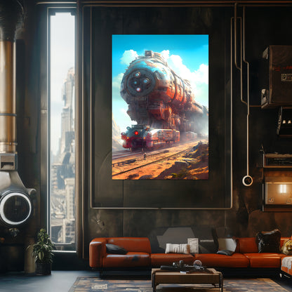 Post-Apocalyptic Train Poster – Arcanum Carrier | Awe-Inspiring Wall Art for Sci-Fi & Fantasy Train Enthusiasts | Unique and Exclusive Artwork