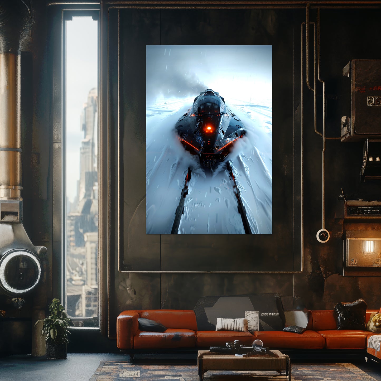 Cyberpunk Train Poster – The Demon's Dagger | Awe-Inspiring Wall Art for Sci-Fi & Fantasy Train Enthusiasts | Unique and Exclusive Artwork