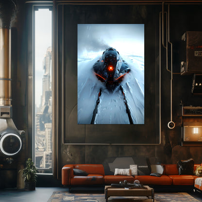 Cyberpunk Train Poster – The Demon's Dagger | Awe-Inspiring Wall Art for Sci-Fi & Fantasy Train Enthusiasts | Unique and Exclusive Artwork