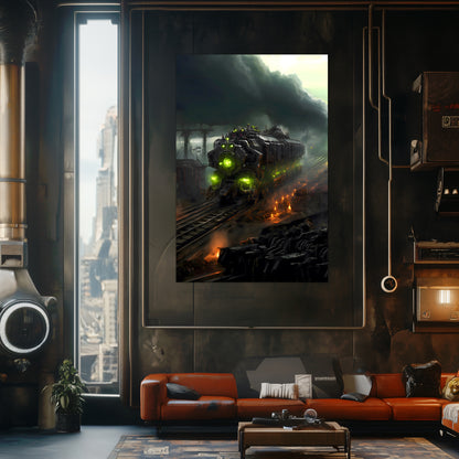 Zombie Train Poster – Dreadcrave Collector | Awe-Inspiring Wall Art for Sci-Fi & Fantasy Train Enthusiasts | Unique and Exclusive Artwork