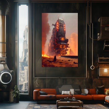 Wasteland Train Poster – Last Nomad | Awe-Inspiring Wall Art for Sci-Fi & Fantasy Train Enthusiasts | Unique and Exclusive Artwork