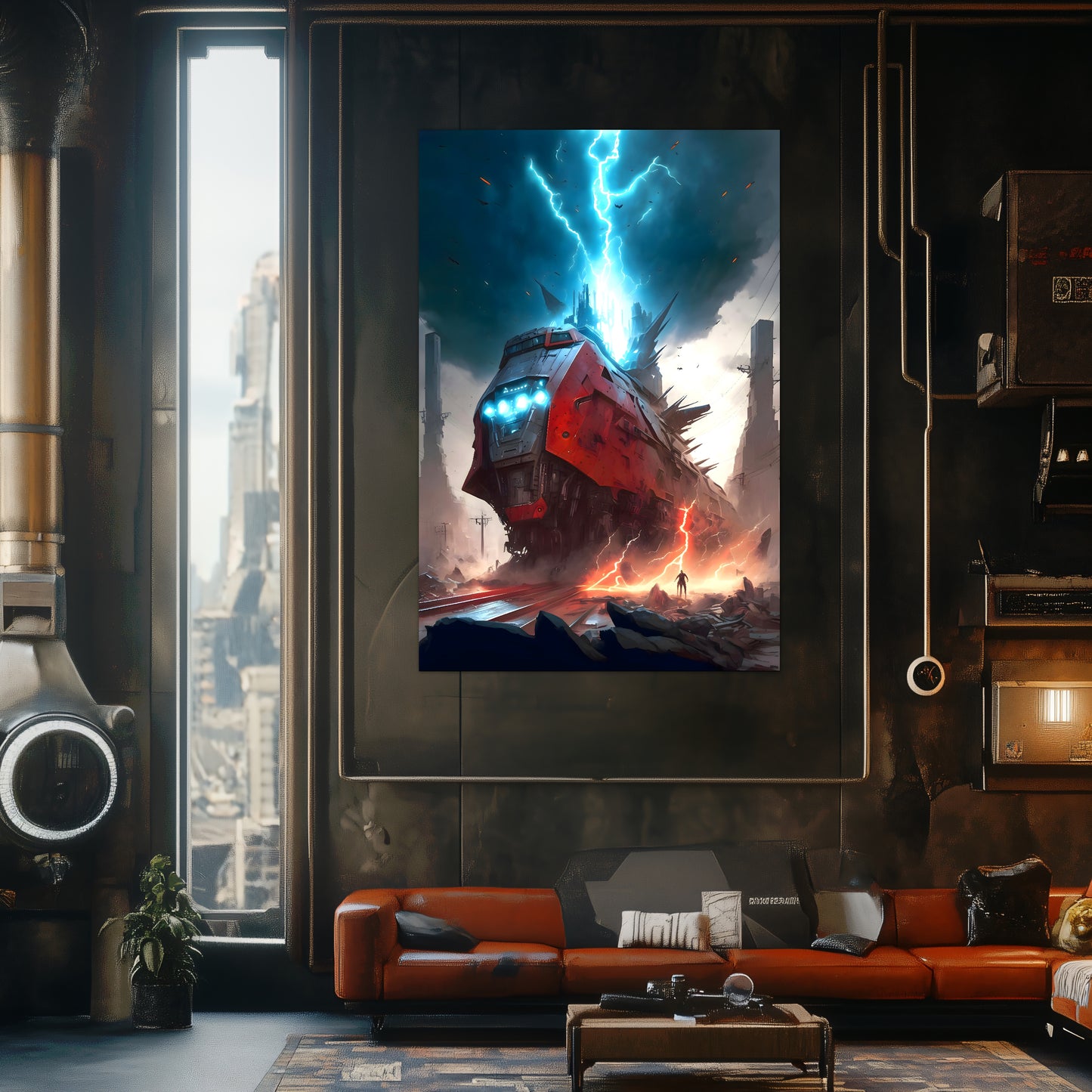 Wasteland Train Poster – Abaddon’s Wrath | Awe-Inspiring Wall Art for Sci-Fi & Fantasy Train Enthusiasts | Unique and Exclusive Artwork