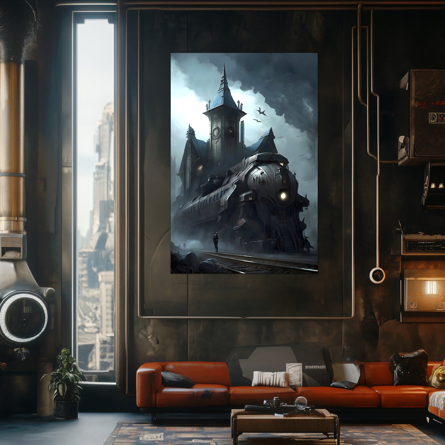 Fantasy Train Poster – Darkmist Phantom | Awe-Inspiring Wall Art for Sci-Fi & Fantasy Train Enthusiasts | Unique and Exclusive Artwork