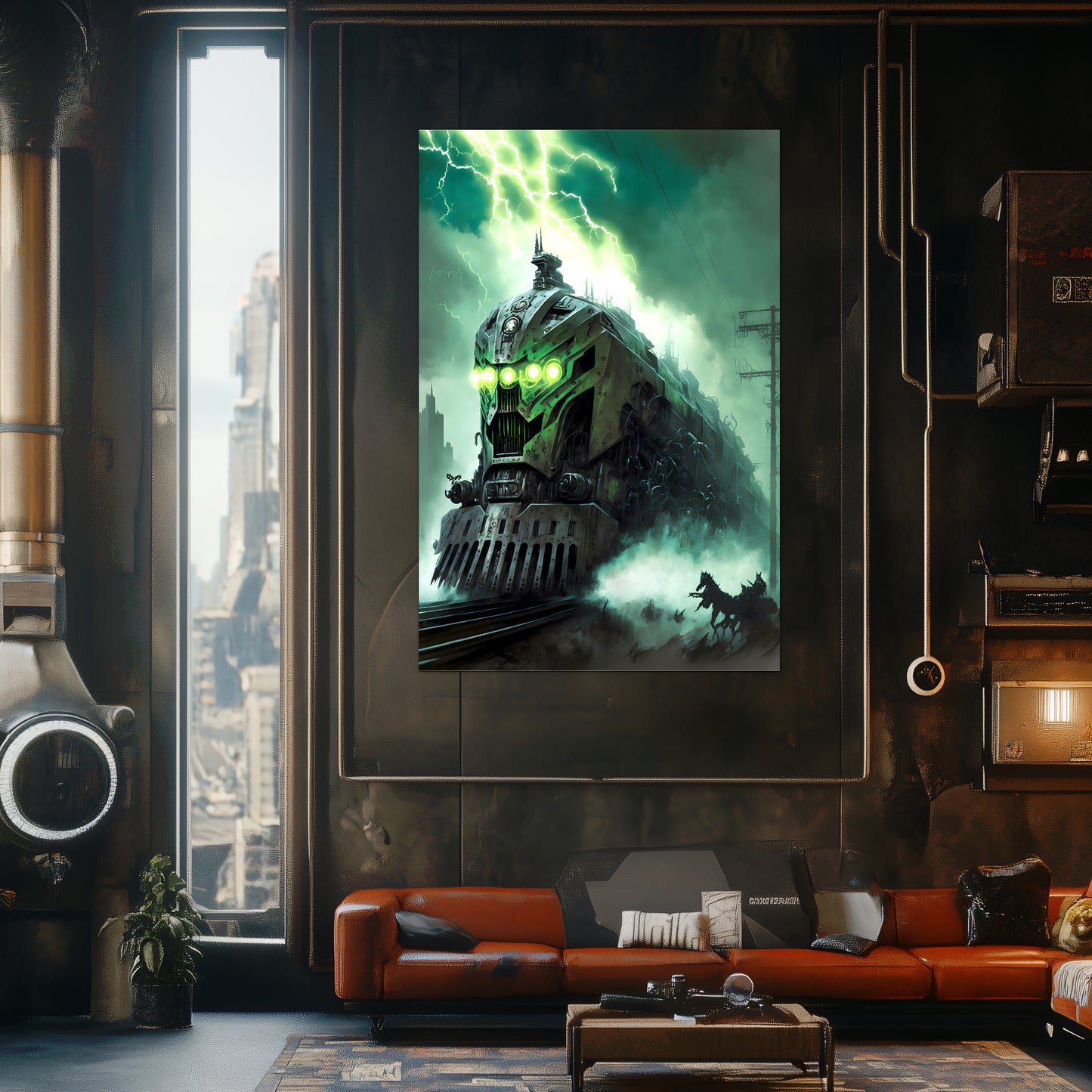 Zombie Train Poster – Hellforge Executor | Awe-Inspiring Wall Art for Sci-Fi & Fantasy Train Enthusiasts | Unique and Exclusive Artwork