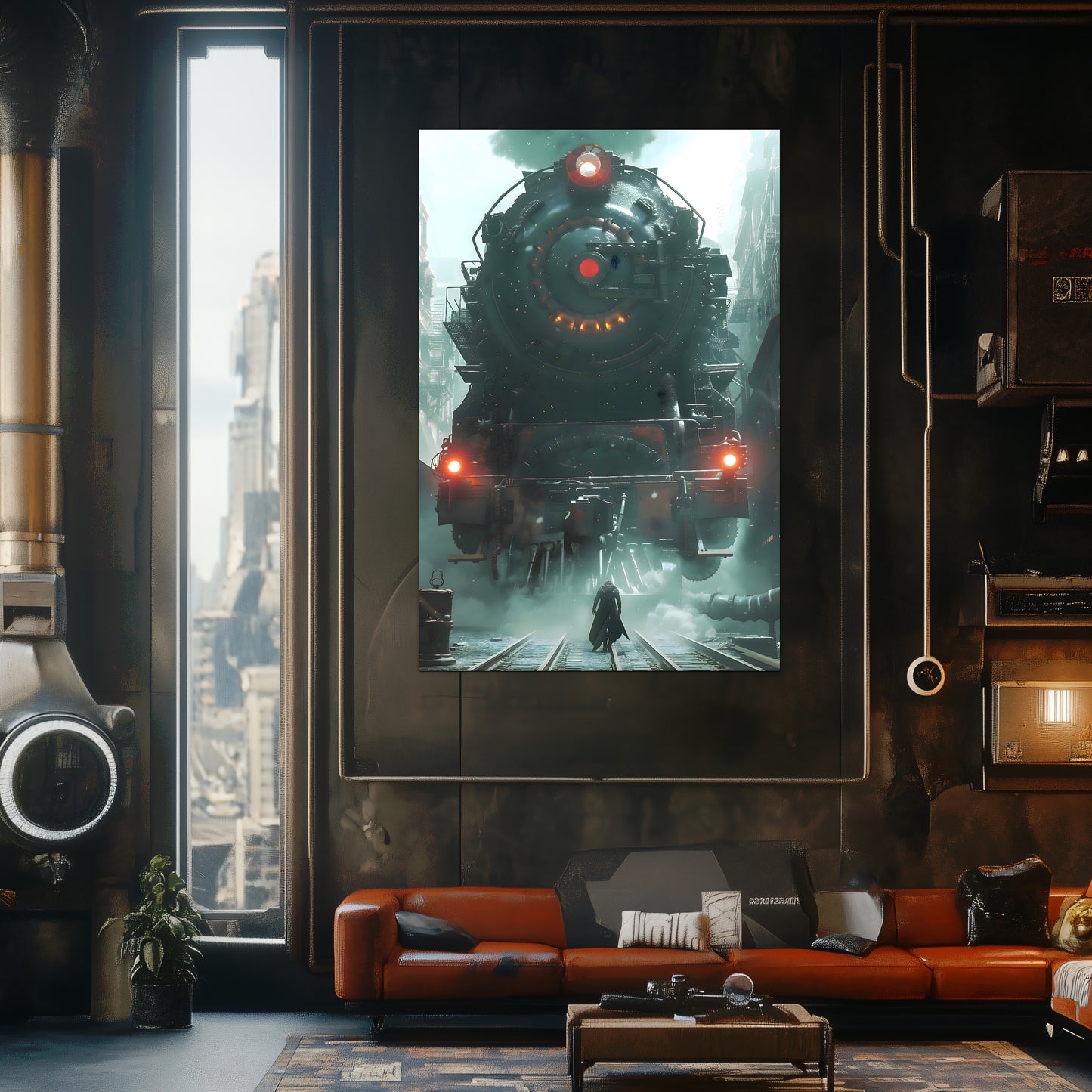 Dystopia Train Poster – Iron Predator | Awe-Inspiring Wall Art for Sci-Fi & Fantasy Train Enthusiasts | Unique and Exclusive Artwork
