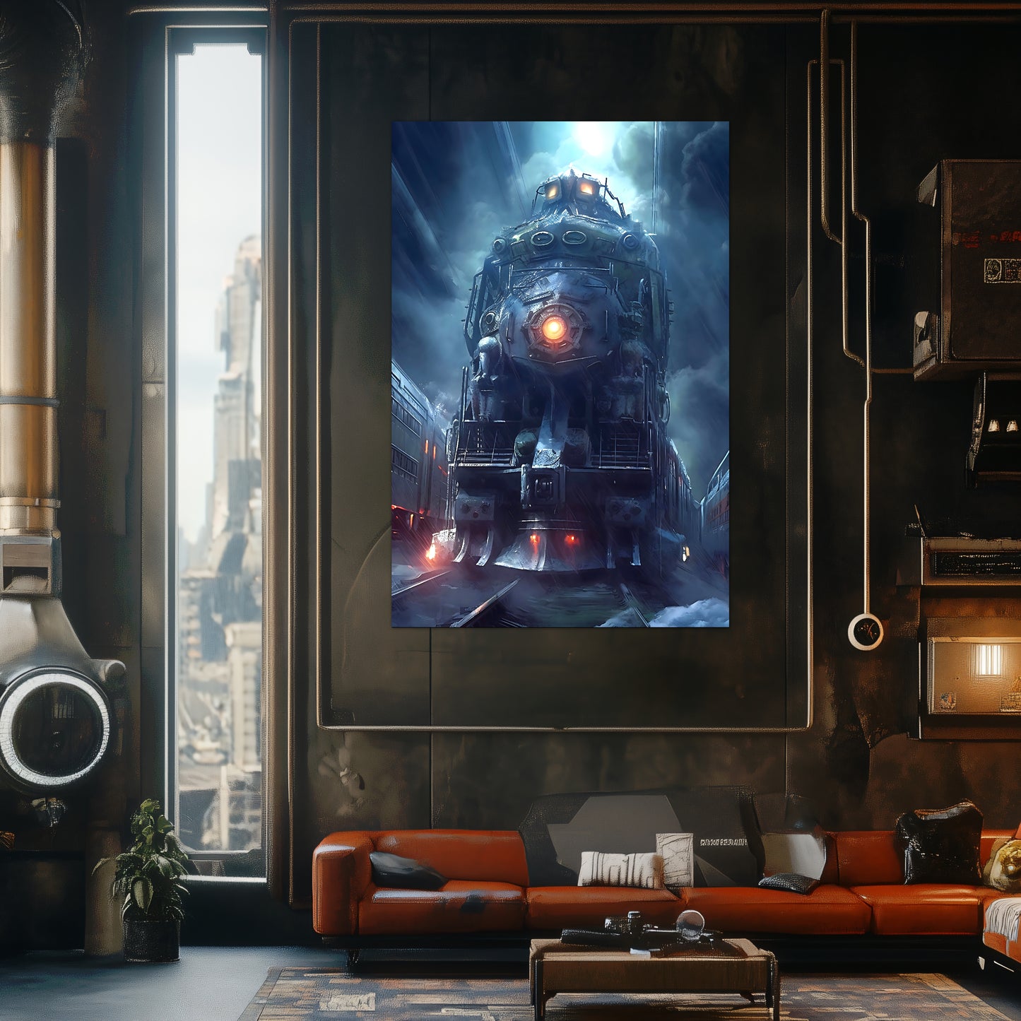 Post-Apocalyptic Train Poster – Winterborn Thunderheart | Awe-Inspiring Wall Art for Sci-Fi & Fantasy Train Enthusiasts | Unique and Exclusive Artwork