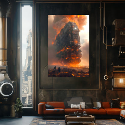 Wasteland Train Poster – Exodus Beta | Awe-Inspiring Wall Art for Sci-Fi & Fantasy Train Enthusiasts | Unique and Exclusive Artwork