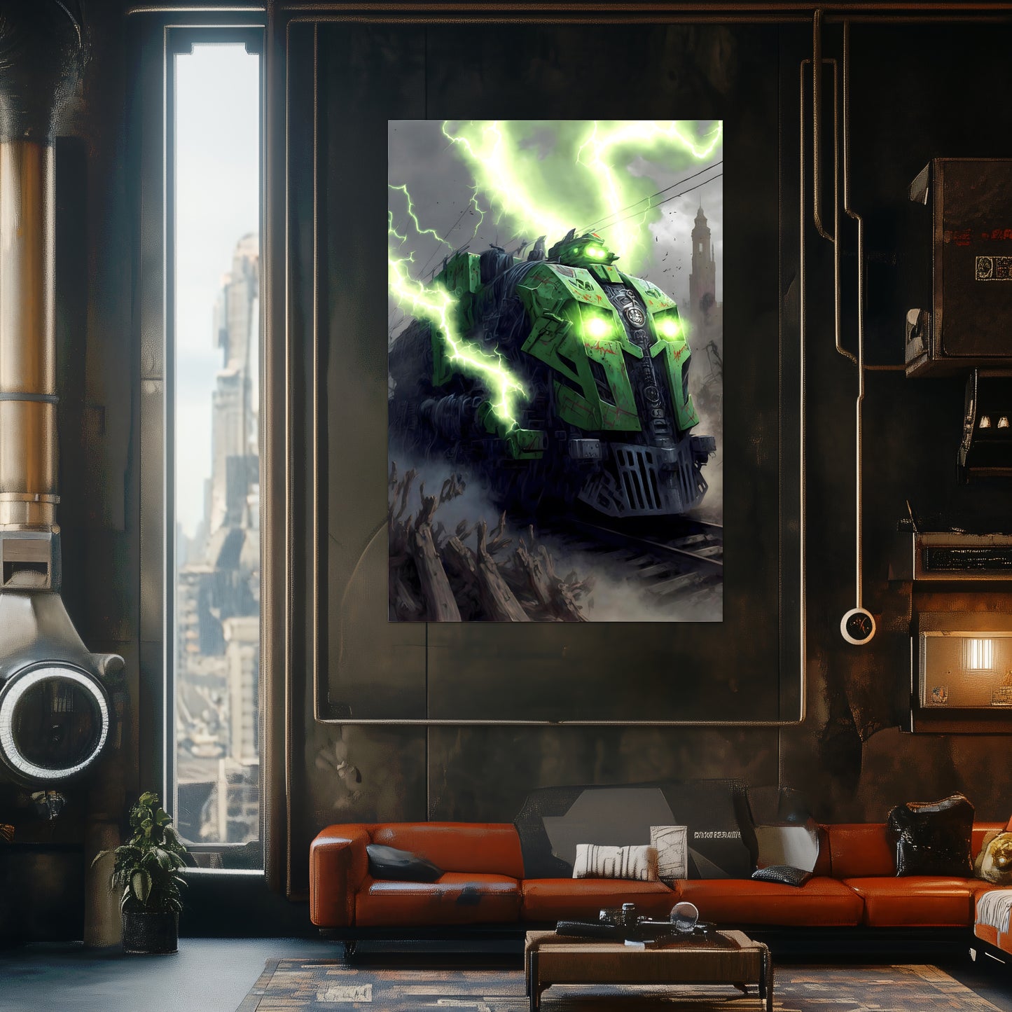 Zombie Train Poster – Shadowbane Revenant | Awe-Inspiring Wall Art for Sci-Fi & Fantasy Train Enthusiasts | Unique and Exclusive Artwork