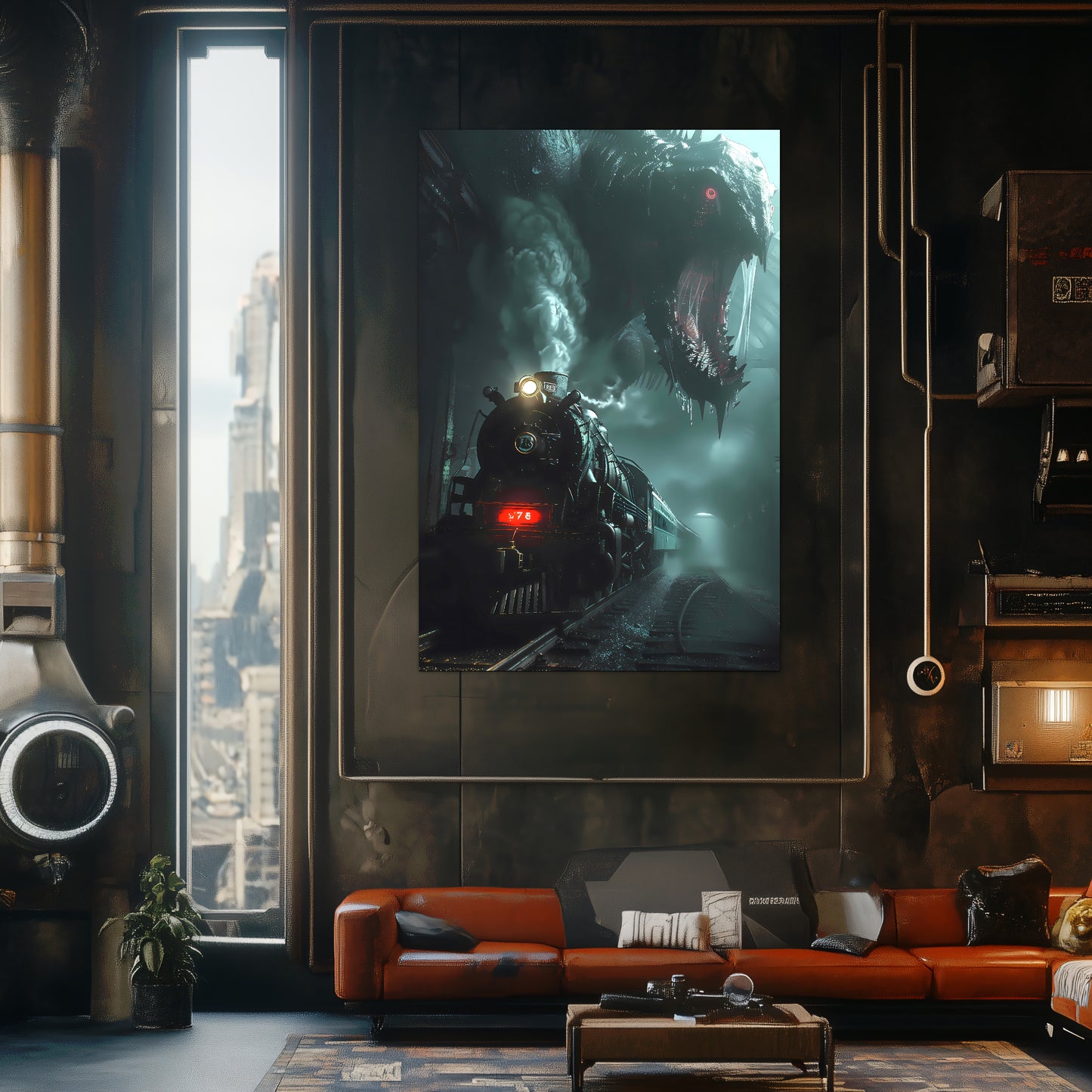 Fantasy Train Poster – Dragonbane Express | Awe-Inspiring Wall Art for Sci-Fi & Fantasy Train Enthusiasts | Unique and Exclusive Artwork