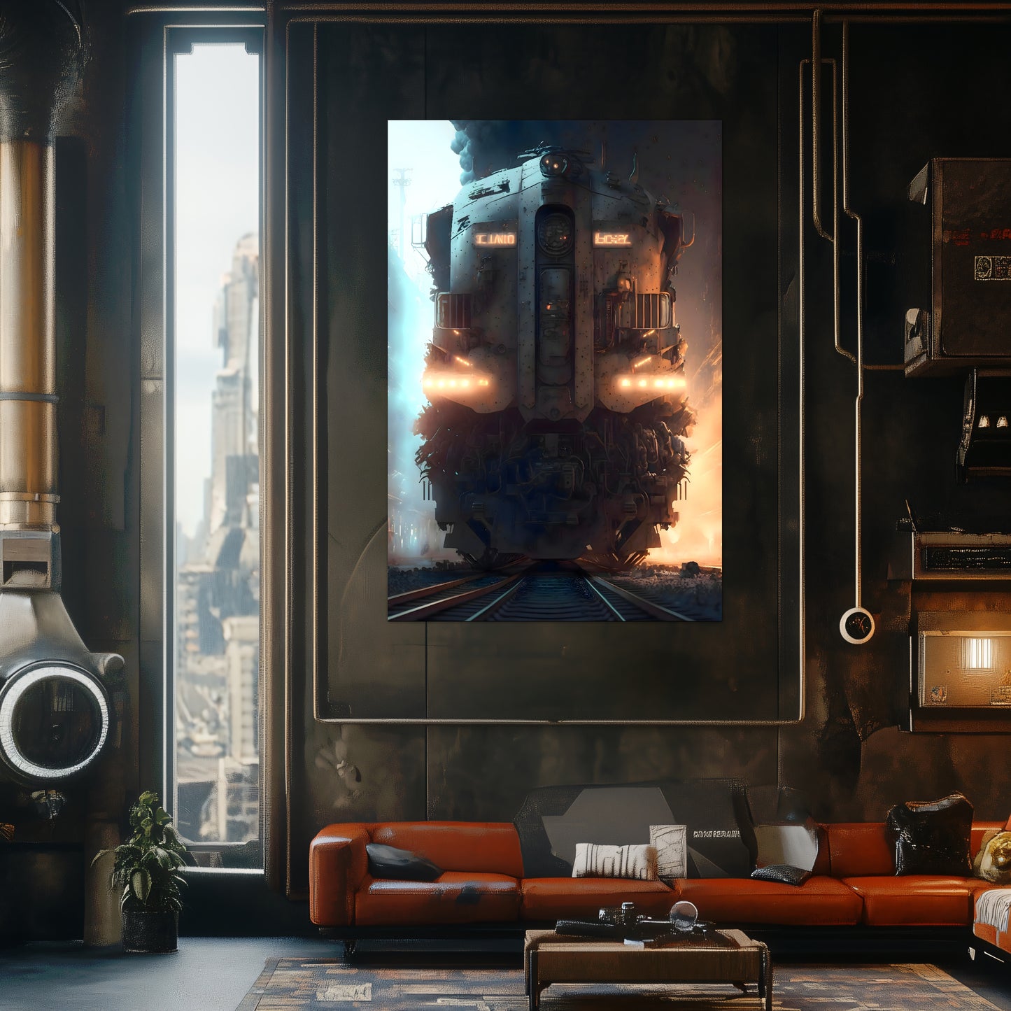 Diesel Train Poster – Warhound Mk IV | Awe-Inspiring Wall Art for Sci-Fi & Fantasy Train Enthusiasts | Unique and Exclusive Artwork