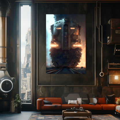 Diesel Train Poster – Warhound Mk IV | Awe-Inspiring Wall Art for Sci-Fi & Fantasy Train Enthusiasts | Unique and Exclusive Artwork