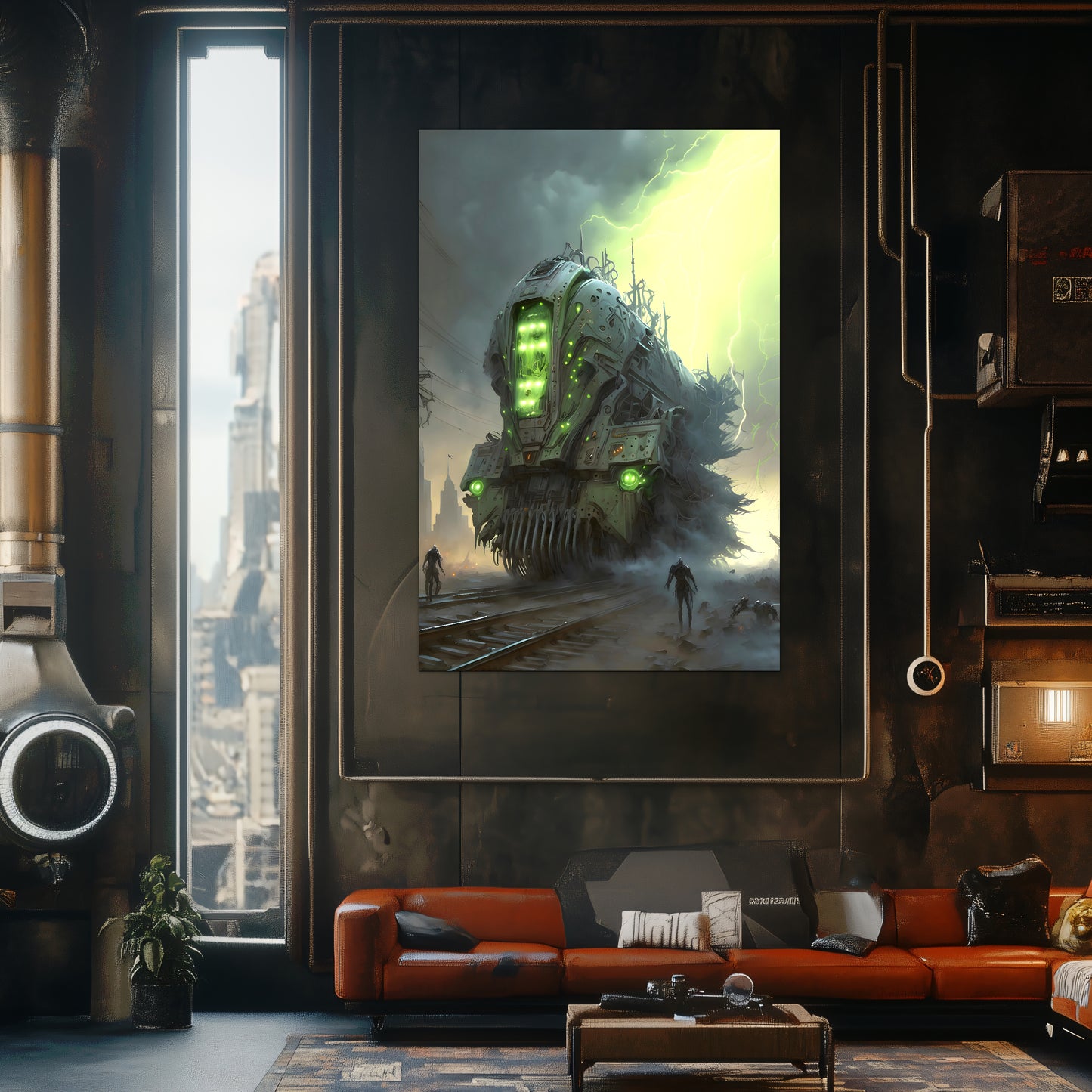 Zombie Train Poster – The Wraithcore Necrohauler | Awe-Inspiring Wall Art for Sci-Fi & Fantasy Train Enthusiasts | Unique and Exclusive Artwork