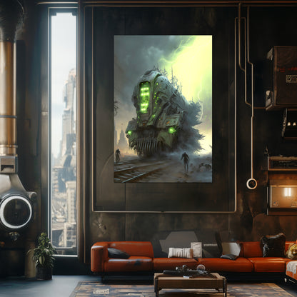 Zombie Train Poster – The Wraithcore Necrohauler | Awe-Inspiring Wall Art for Sci-Fi & Fantasy Train Enthusiasts | Unique and Exclusive Artwork