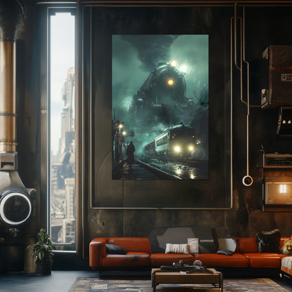 Fantasy Train Poster – Titan Wraith | Awe-Inspiring Wall Art for Sci-Fi & Fantasy Train Enthusiasts | Unique and Exclusive Artwork