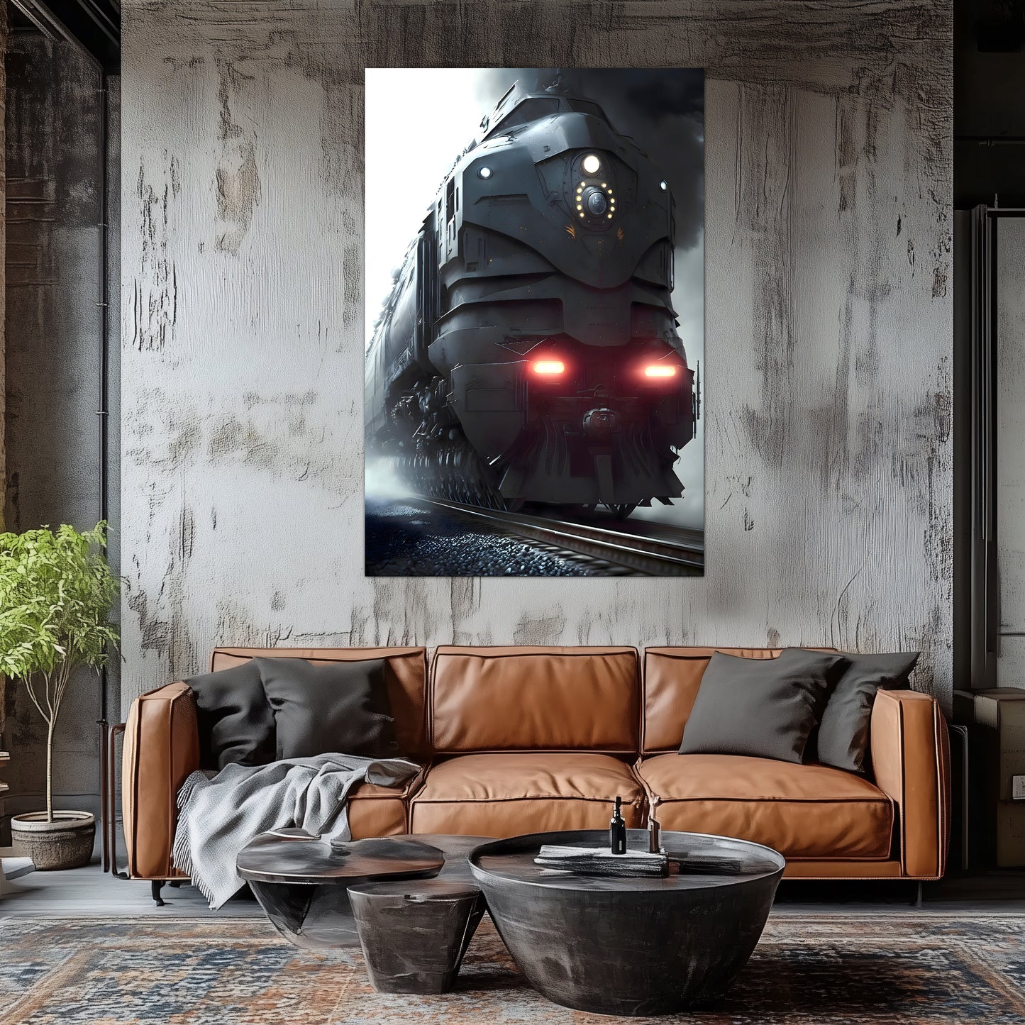 Dystopia Train Poster – Grimbringer Thunderclad | Awe-Inspiring Wall Art for Sci-Fi & Fantasy Train Enthusiasts | Unique and Exclusive Artwork