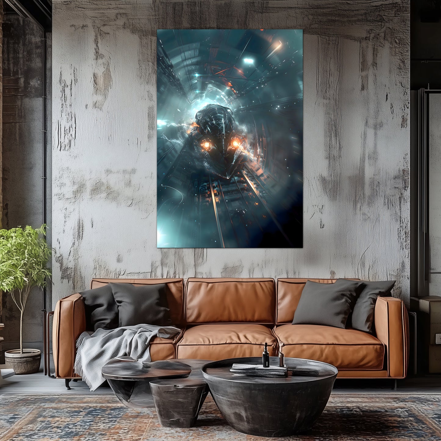Cyberpunk Train Poster – Nightblade Crusader | Awe-Inspiring Wall Art for Sci-Fi & Fantasy Train Enthusiasts | Unique and Exclusive Artwork